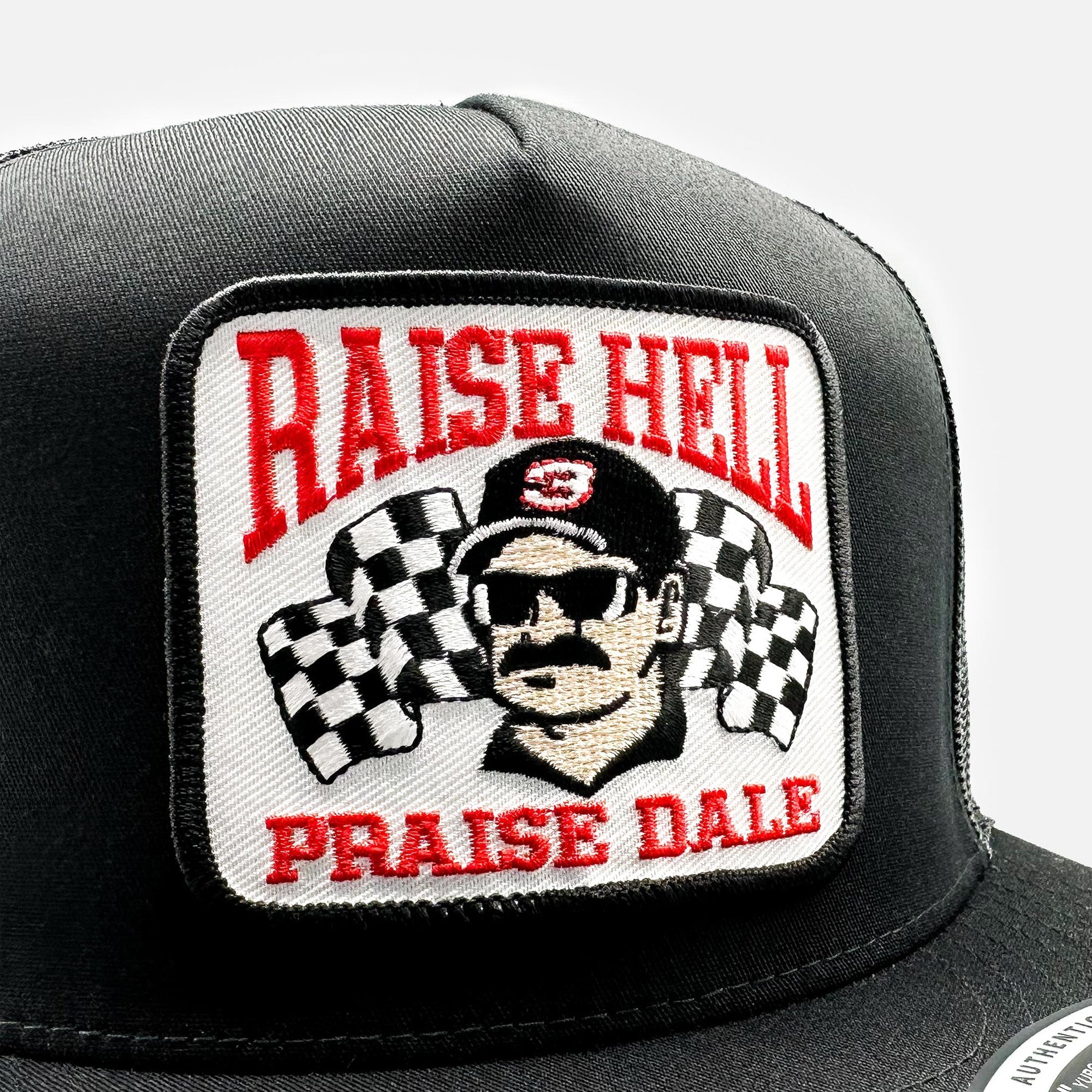 Raise Hell, Praise Dale Earnhardt "Vintage Truckers Original" Trucker Hat - 0