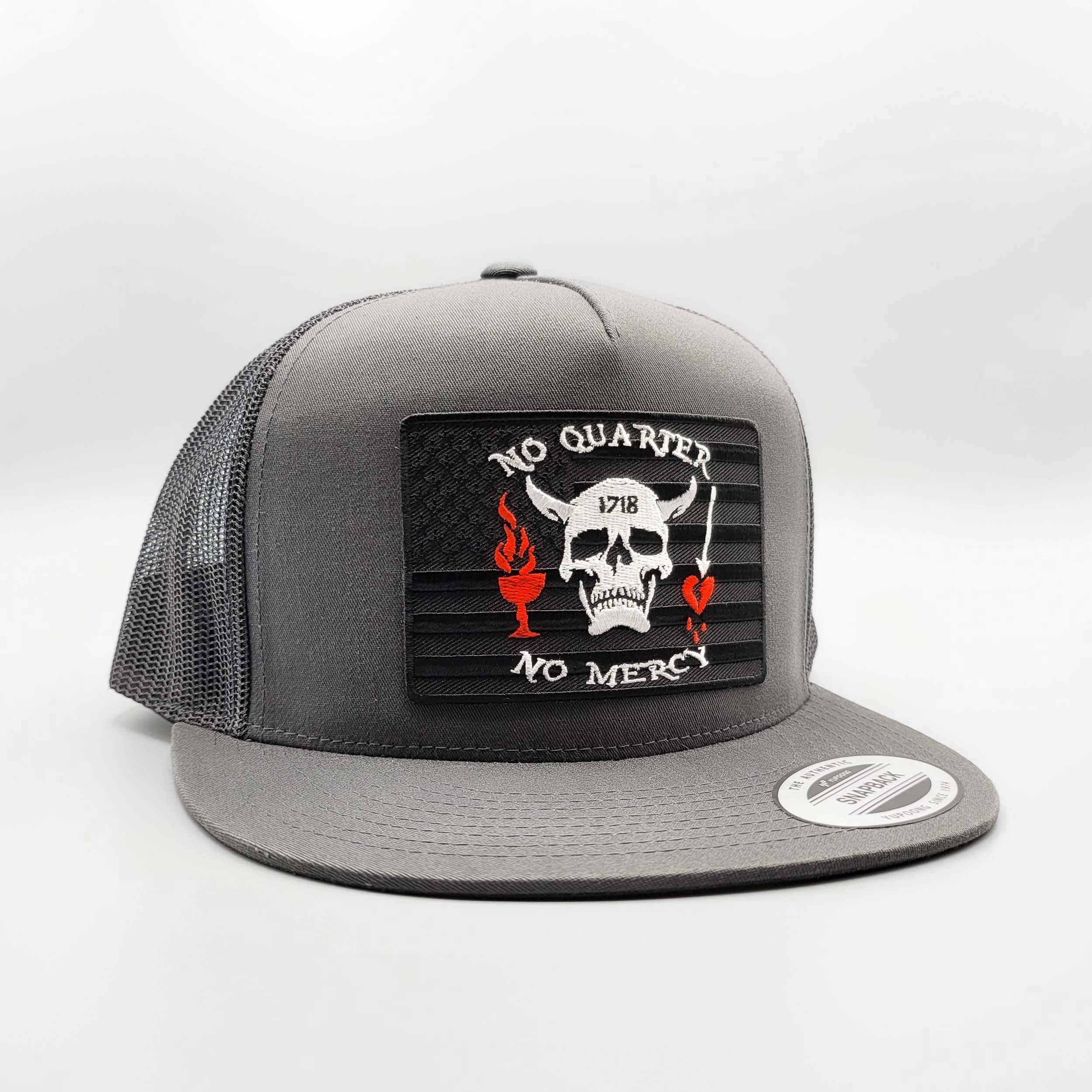 Blackbeard Pirate No Quarter, No Mercy Patriotic Trucker Hat