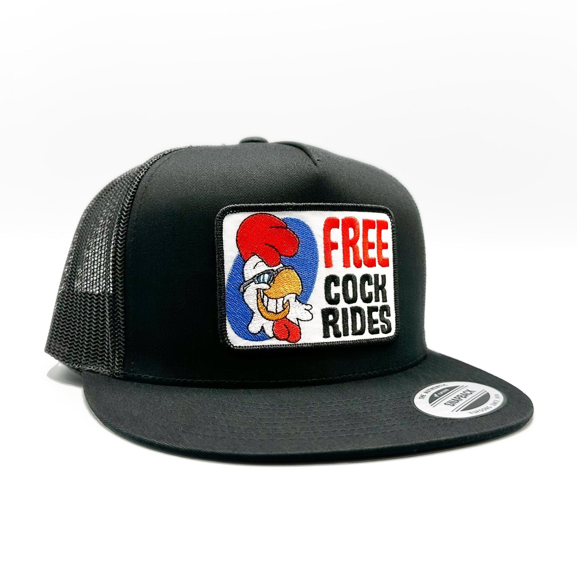 Free Cock Rides Funny Retro Trucker Hat