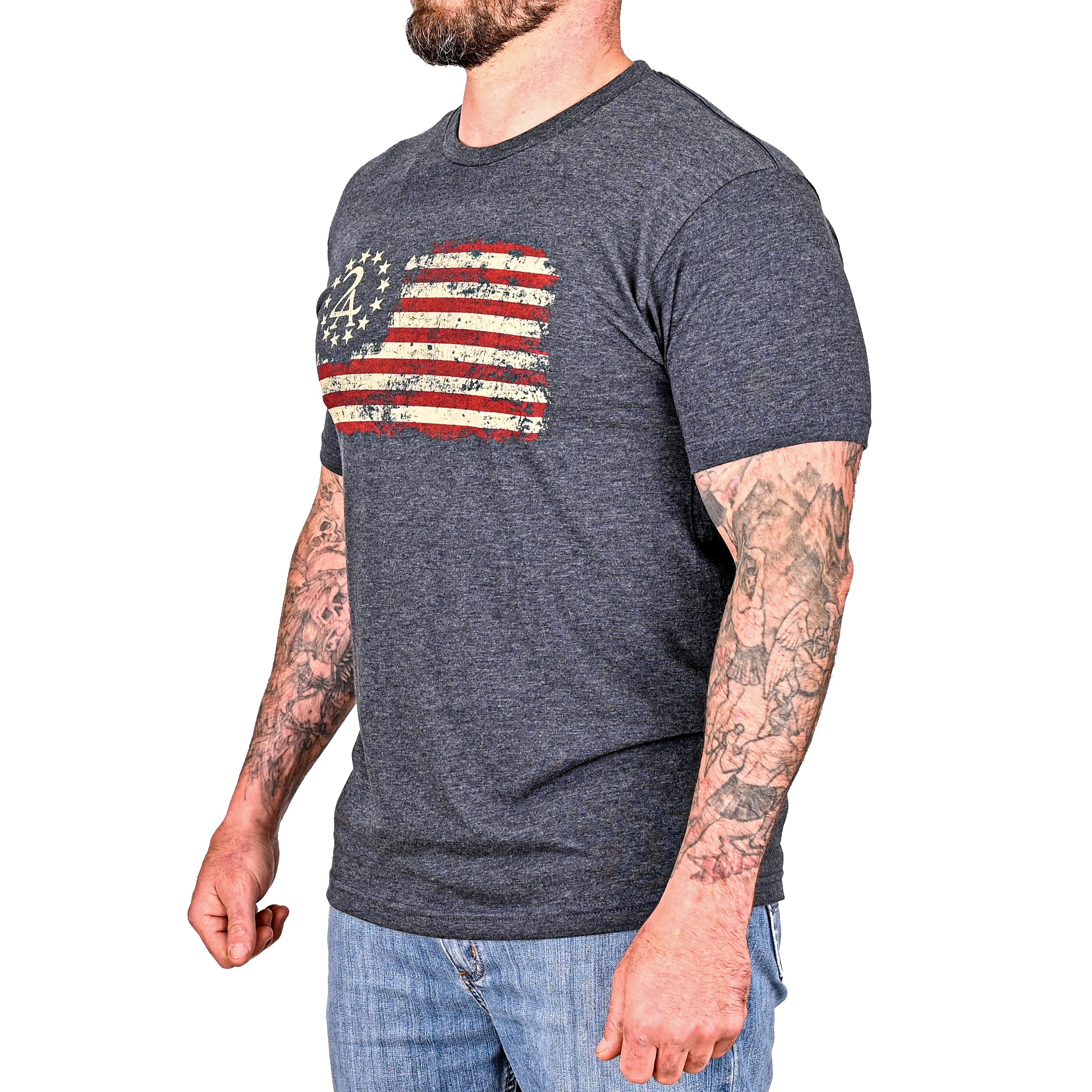 Men's 2A Betsy Ross Flag Patriotic T-Shirt - 0