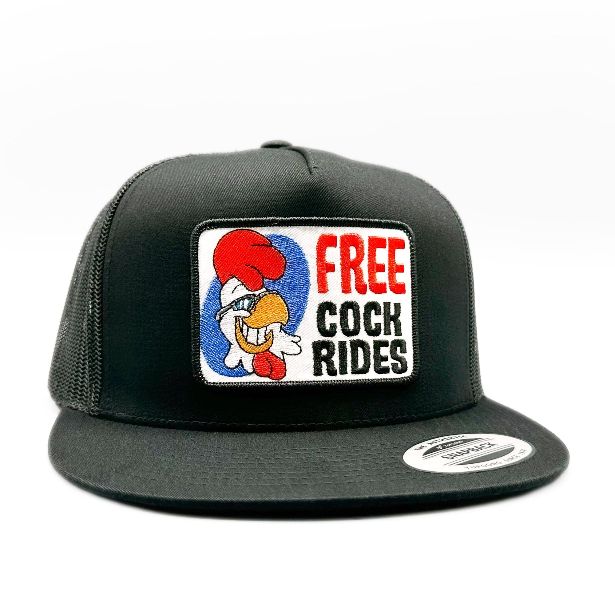 Free Cock Rides Funny Retro Trucker Hat