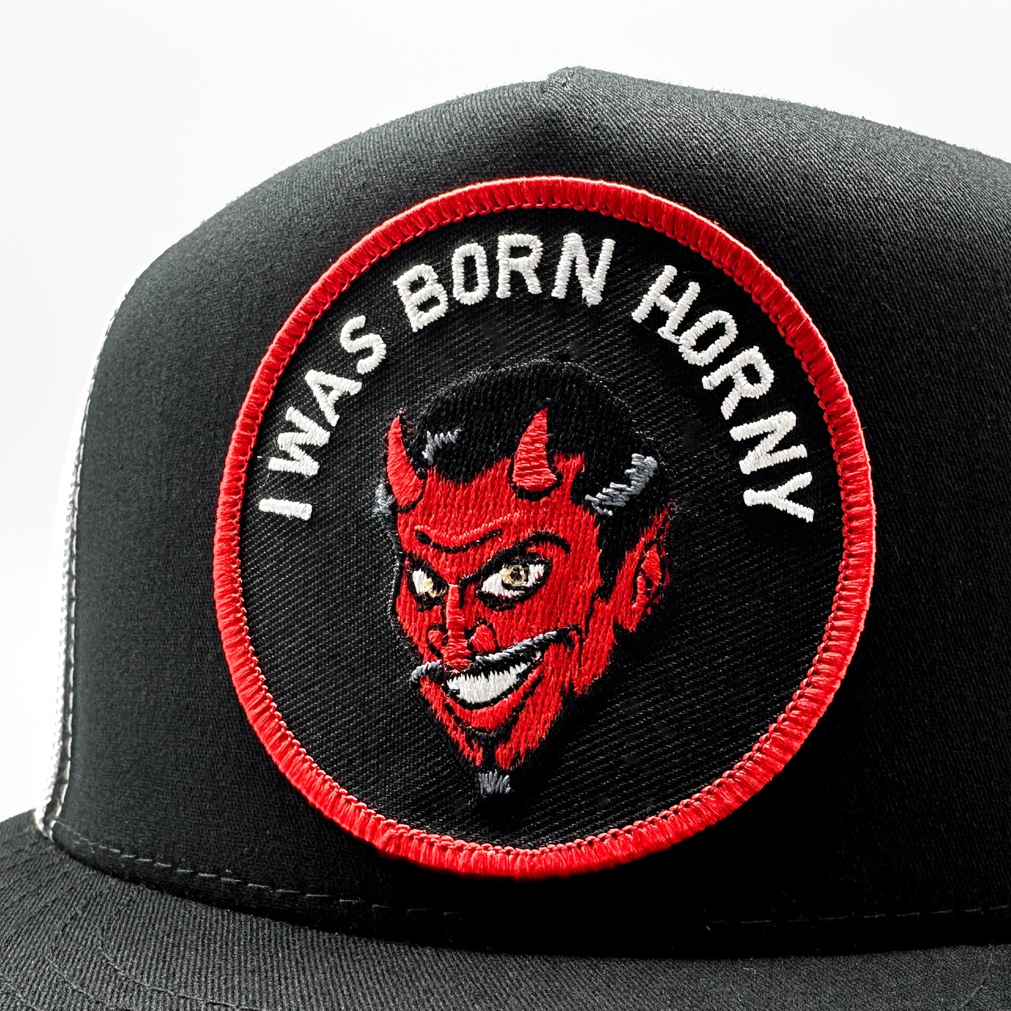 Born Horny Naughty Devil Trucker Hat - 0