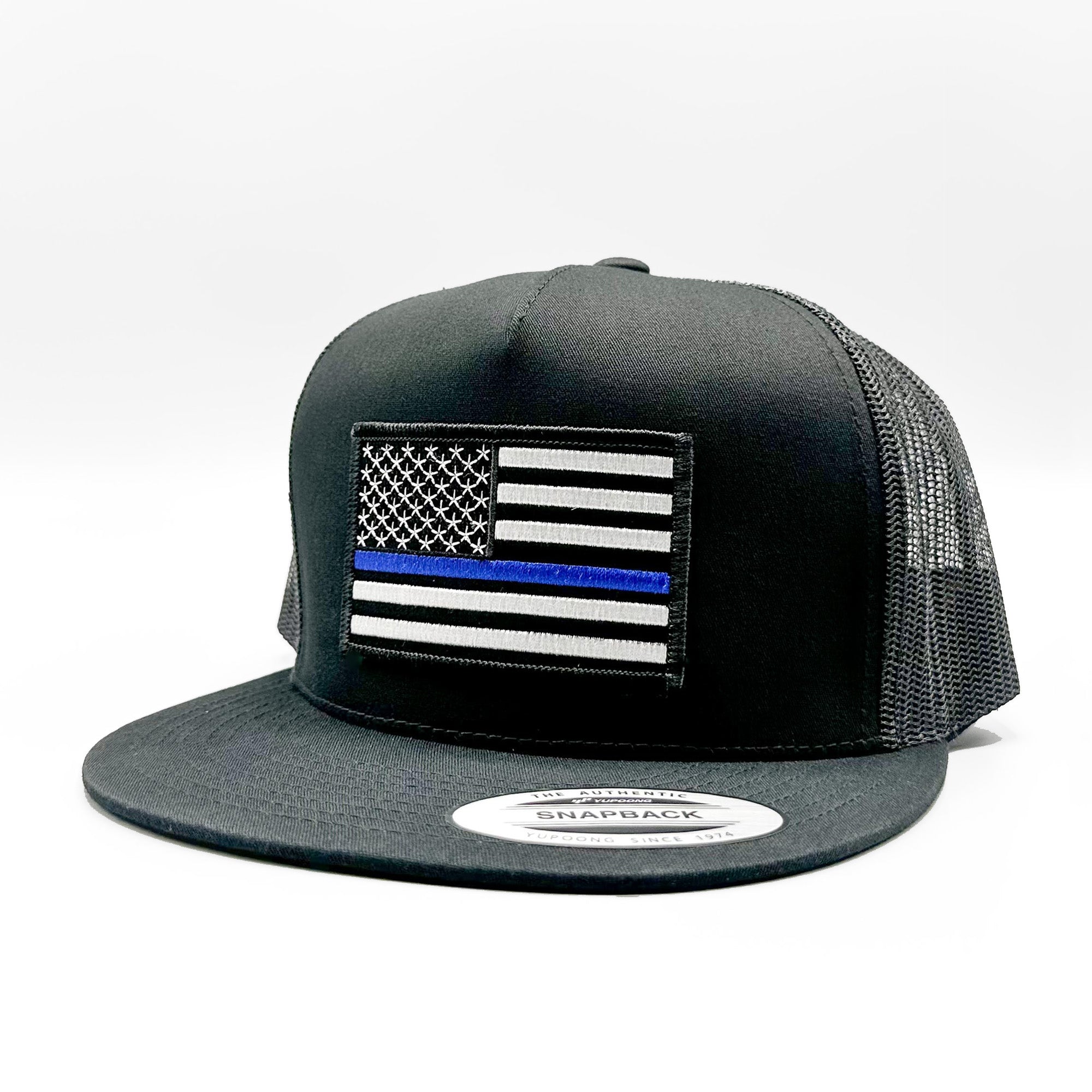 USA Thin Blue Line Flag Support Police Officers Trucker Hat