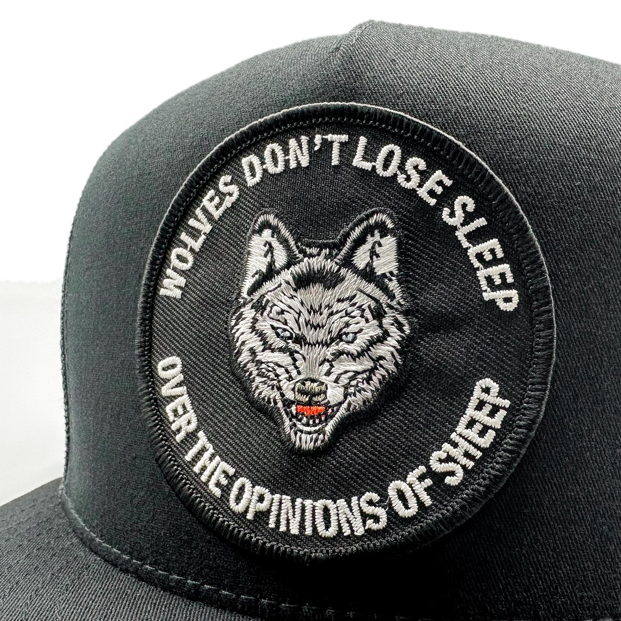 Wolves Don't Lose Sleep Over Opinion of Sheep Motivational Trucker Hat - 0