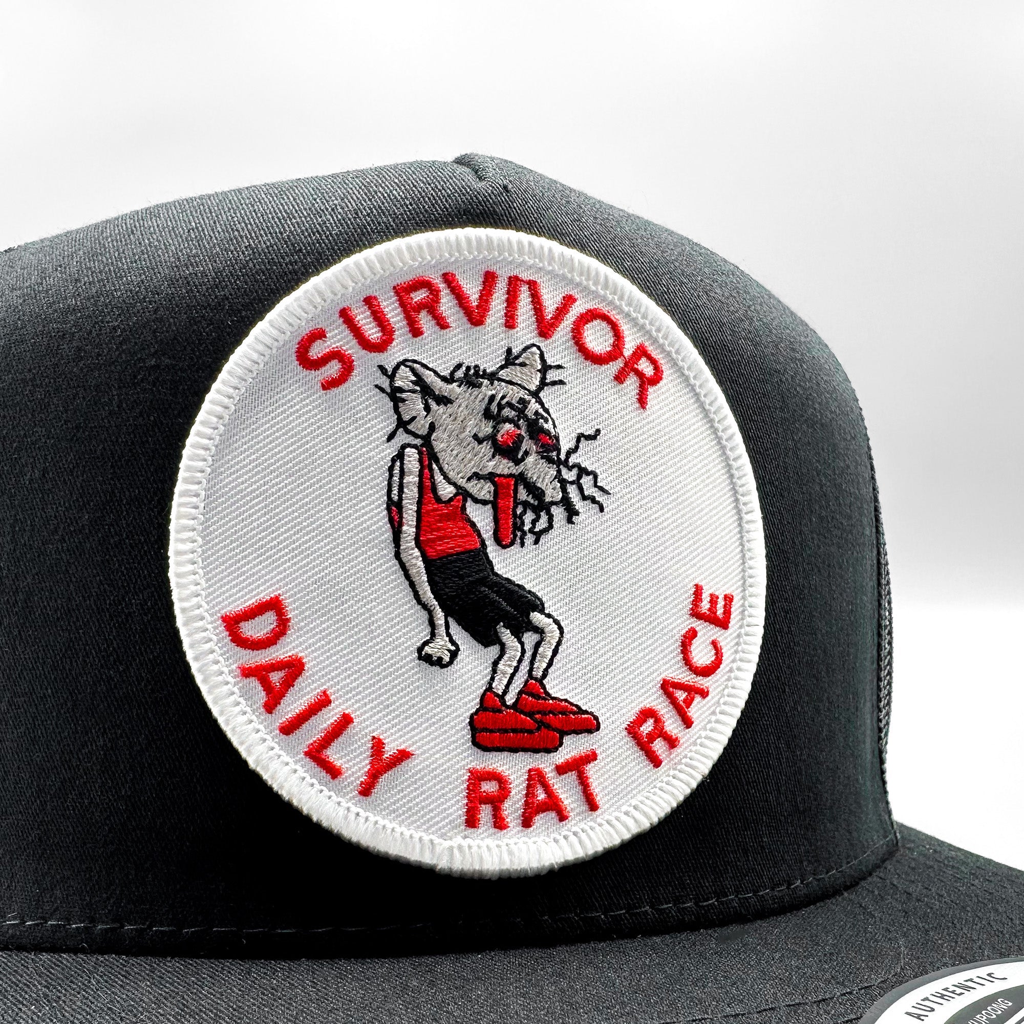 Daily Rat Race Survivor Funny "Retired" Trucker Hat - 0