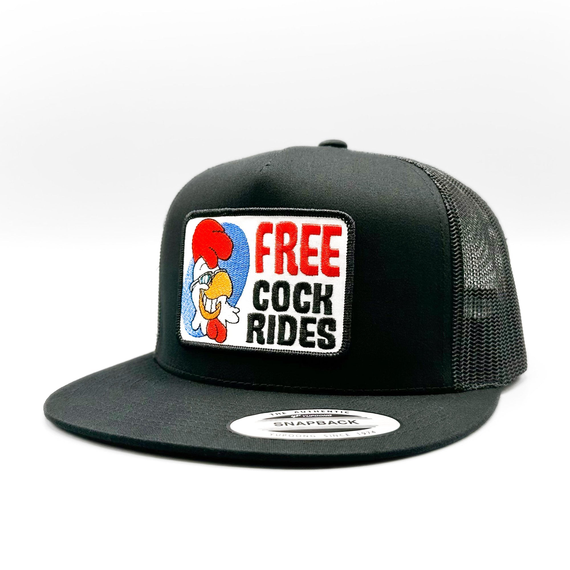 Free Cock Rides Funny Retro Trucker Hat