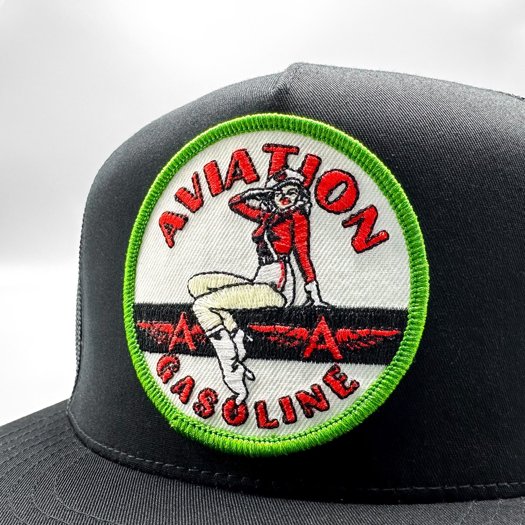 Aviation Gasoline Pinup Logo Trucker Hat - 0