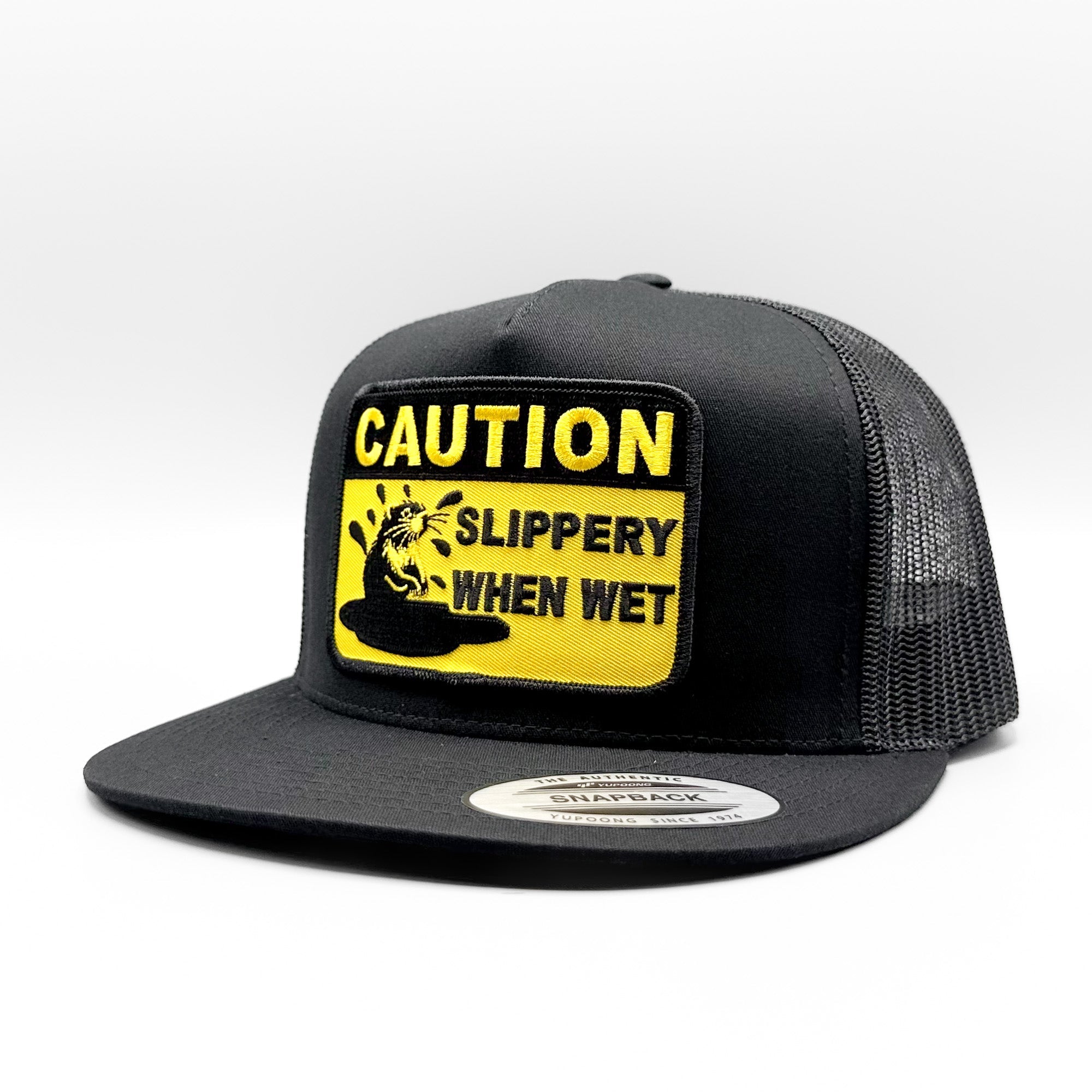 Beavers "Caution Slippery When Wet" Funny Trucker Hat