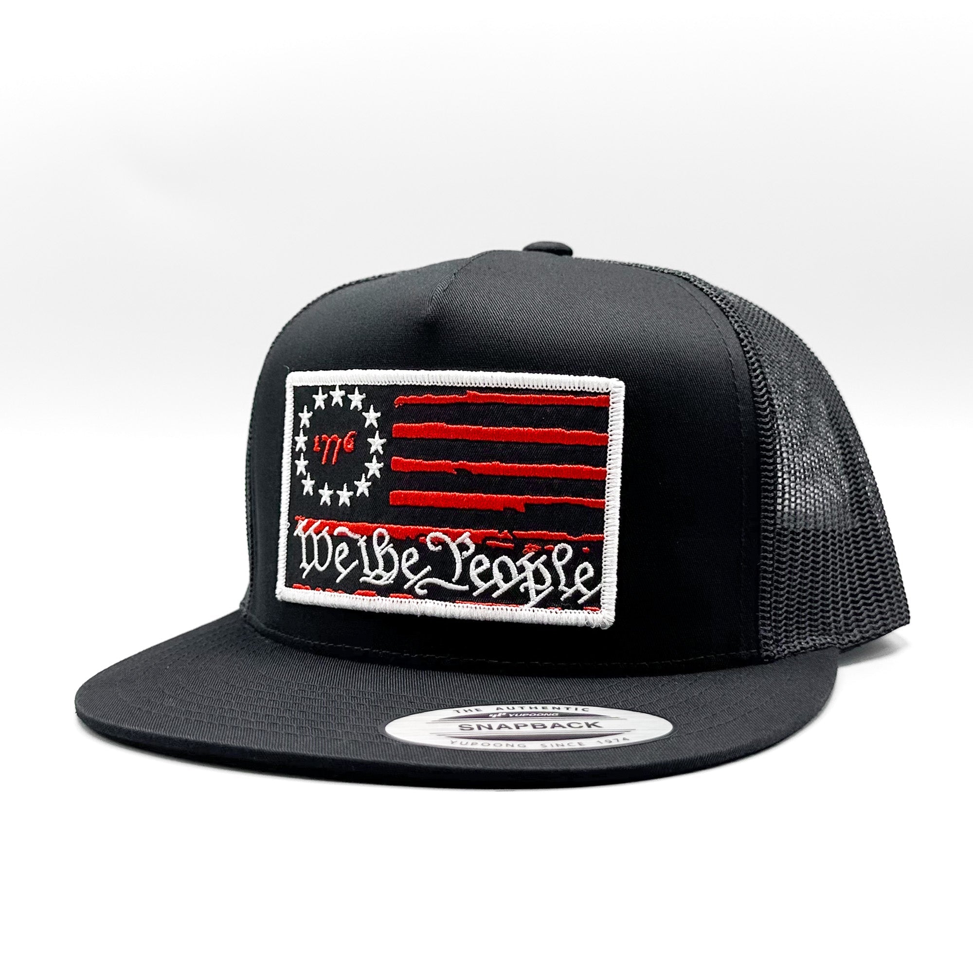 We the People Patriotic American Flag Trucker Hat