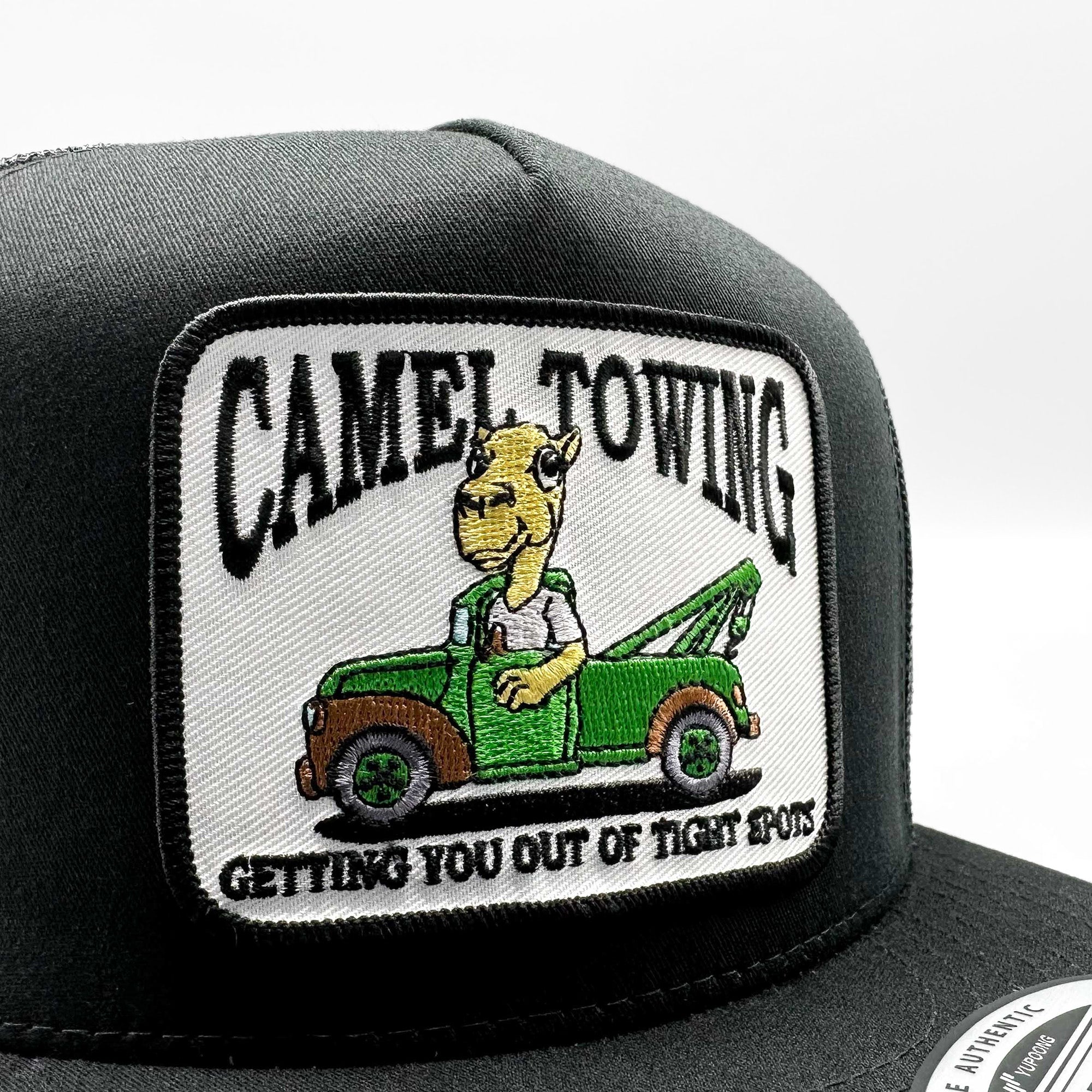 Camel Towing Funny Retro Trucker Hat - 0