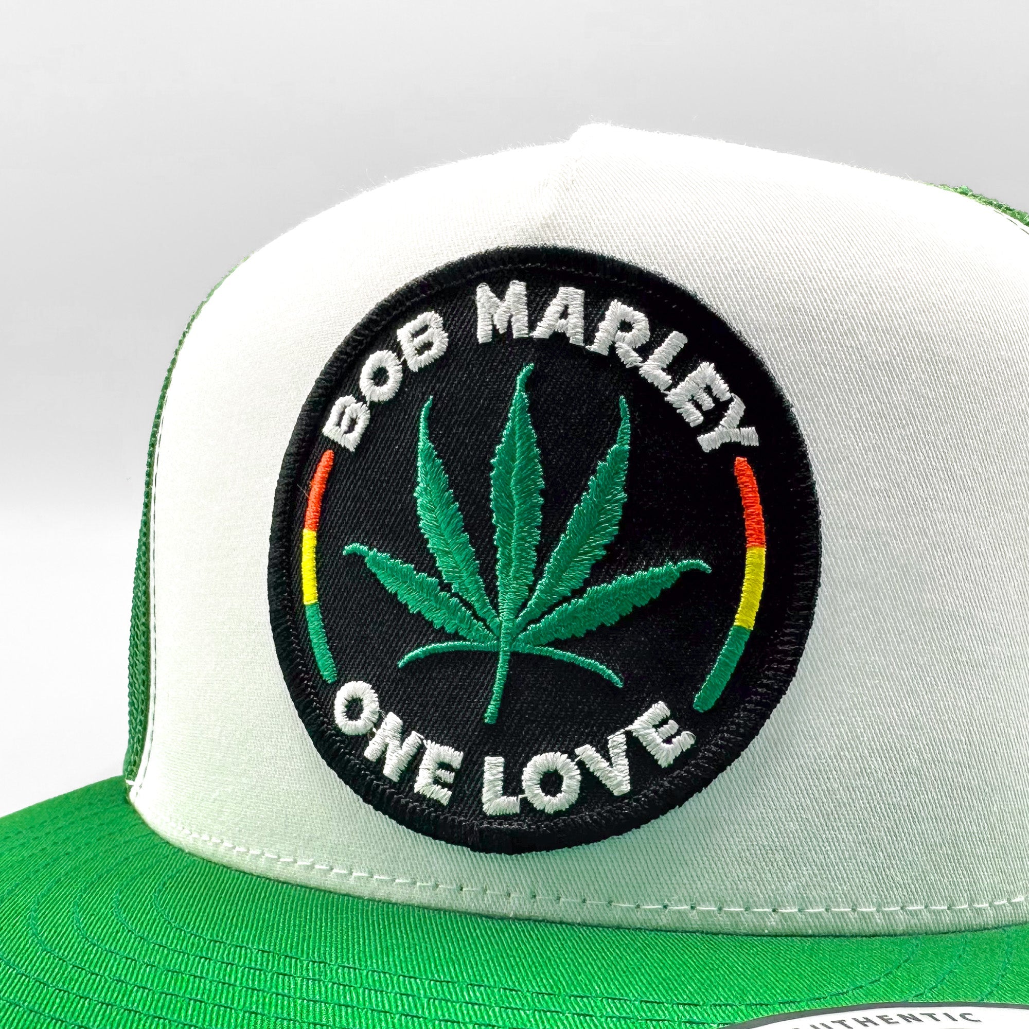 Bob Marley One Love Marijuana 420 Trucker Hat - 0