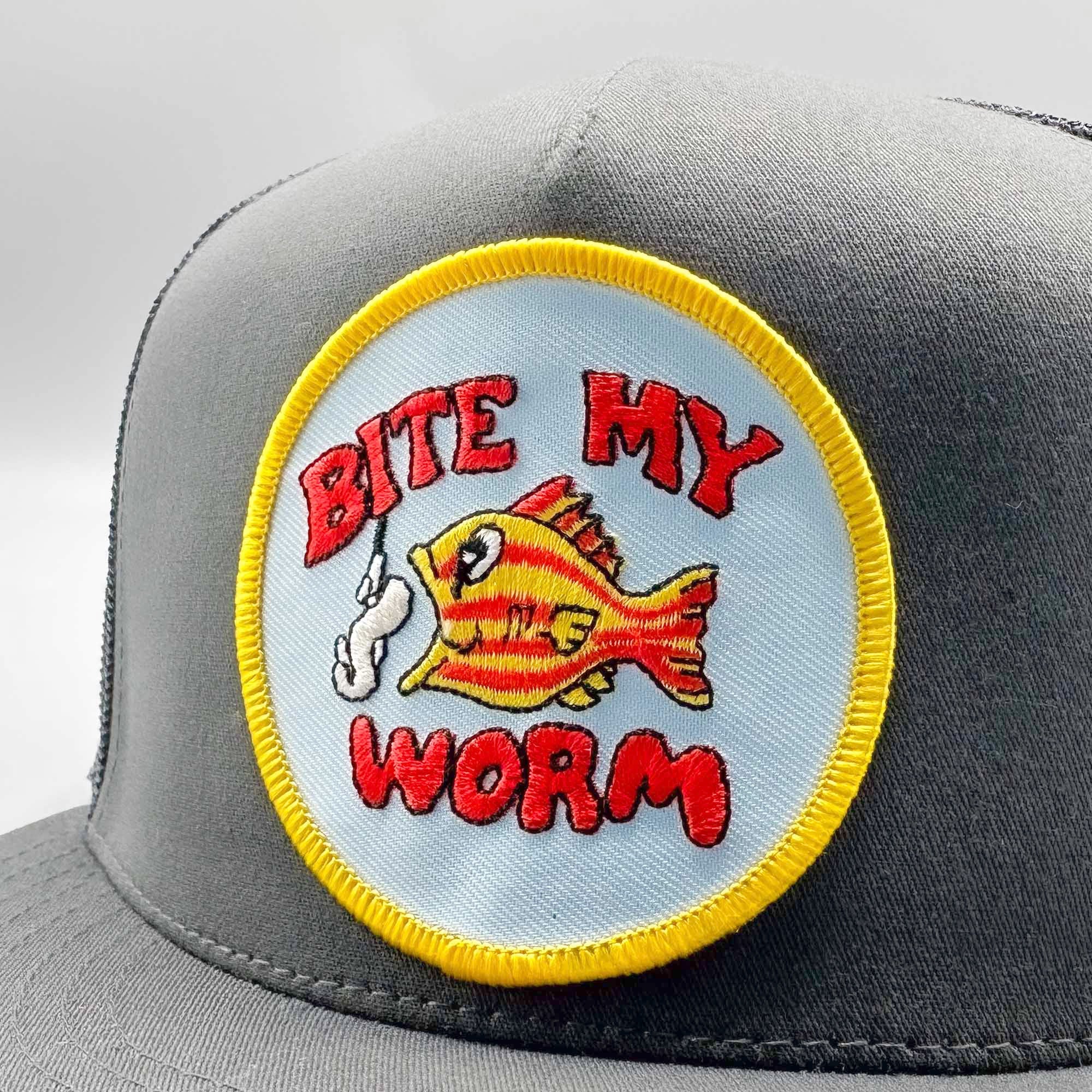 Bite My Worm Funny Fishing Trucker Hat - 0