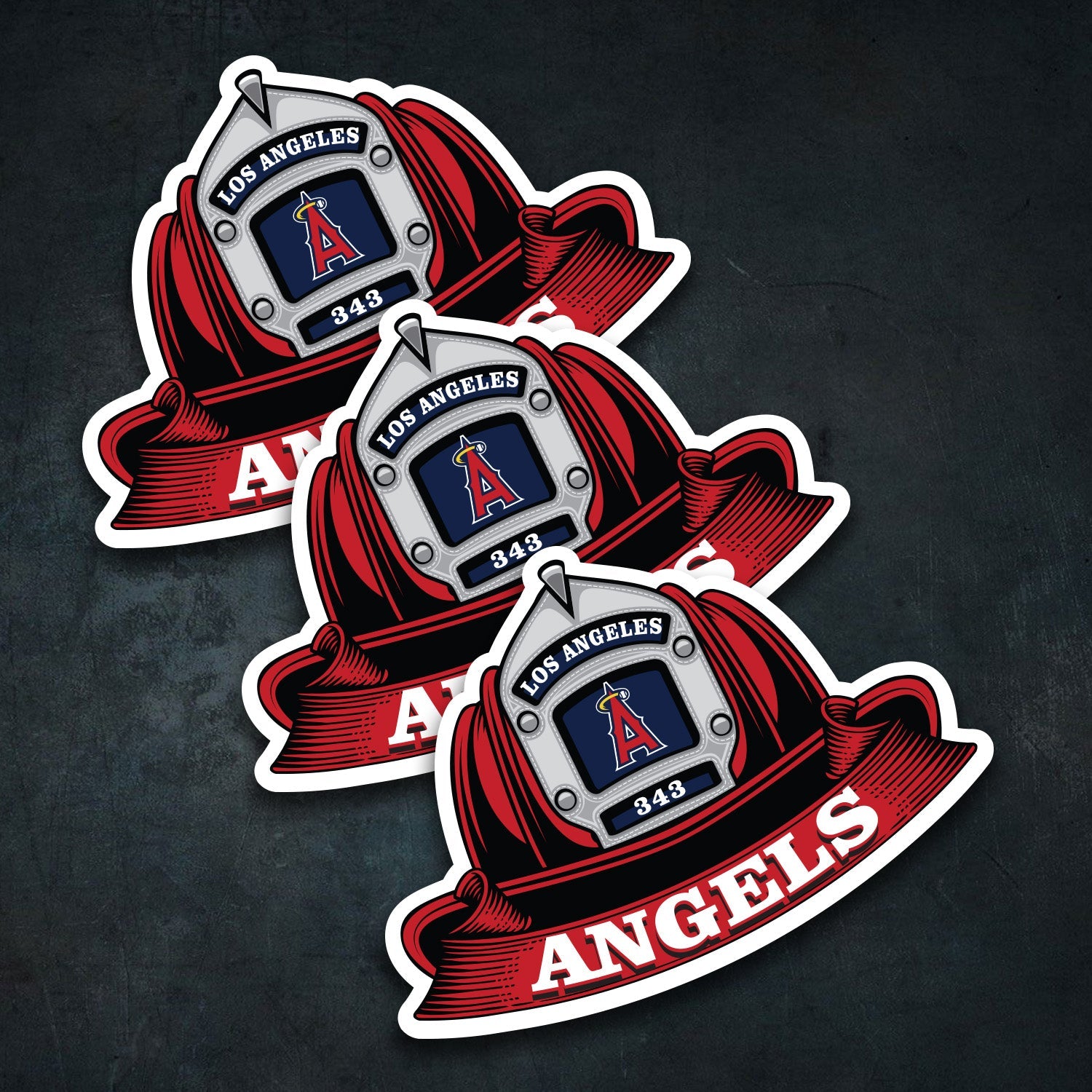 MLB (AL) Fire Helmet Stickers - 3 Pack