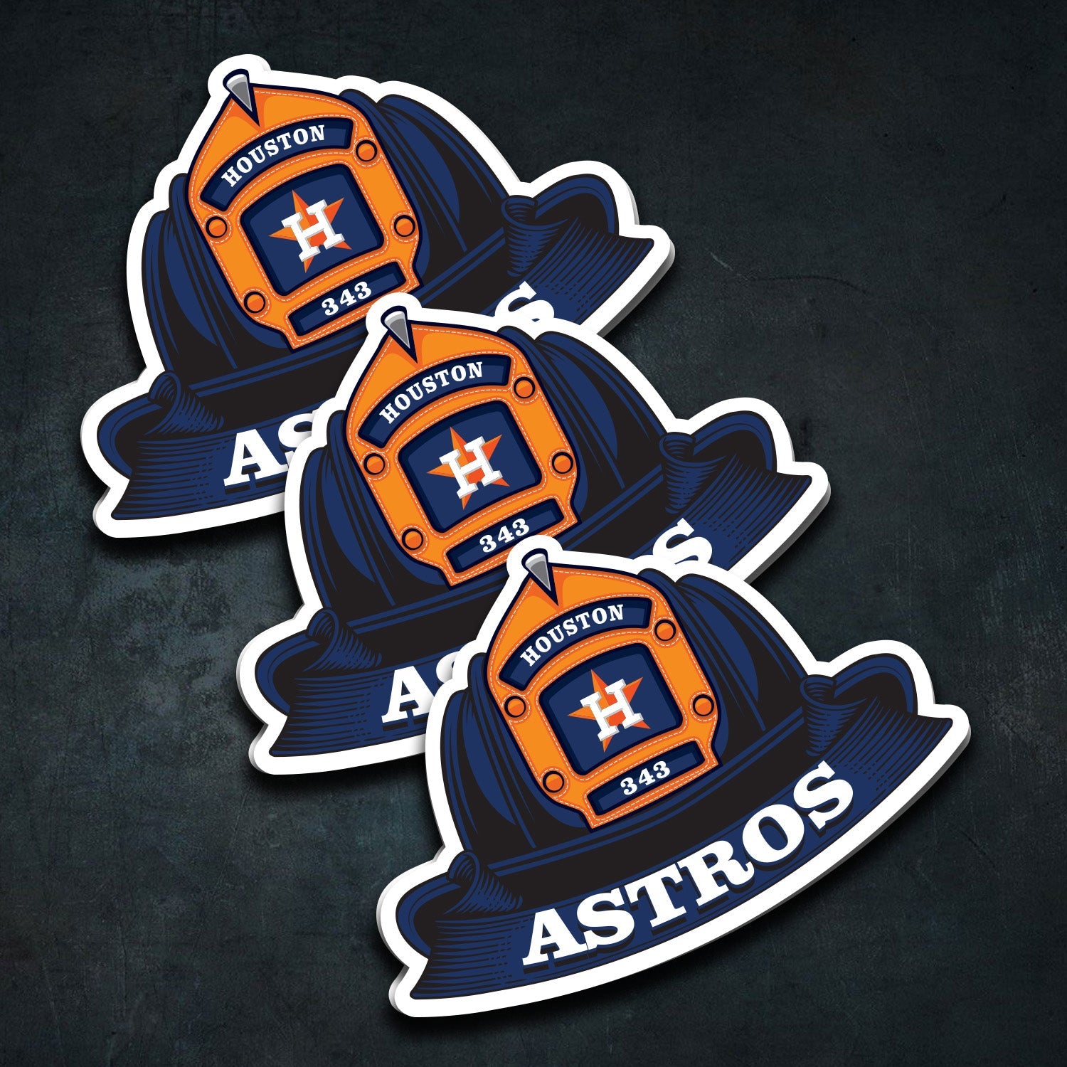 MLB (AL) Fire Helmet Sticker - 3 Pack-3