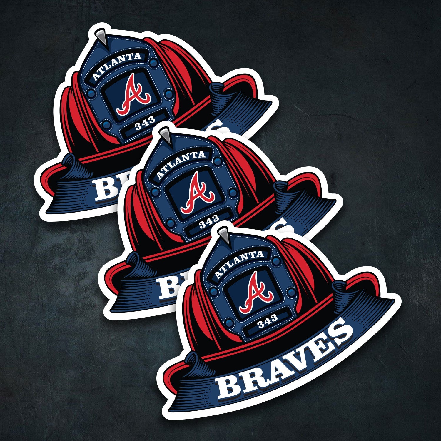 MLB (NL) Fire Helmet Sticker - 3 Pack-3