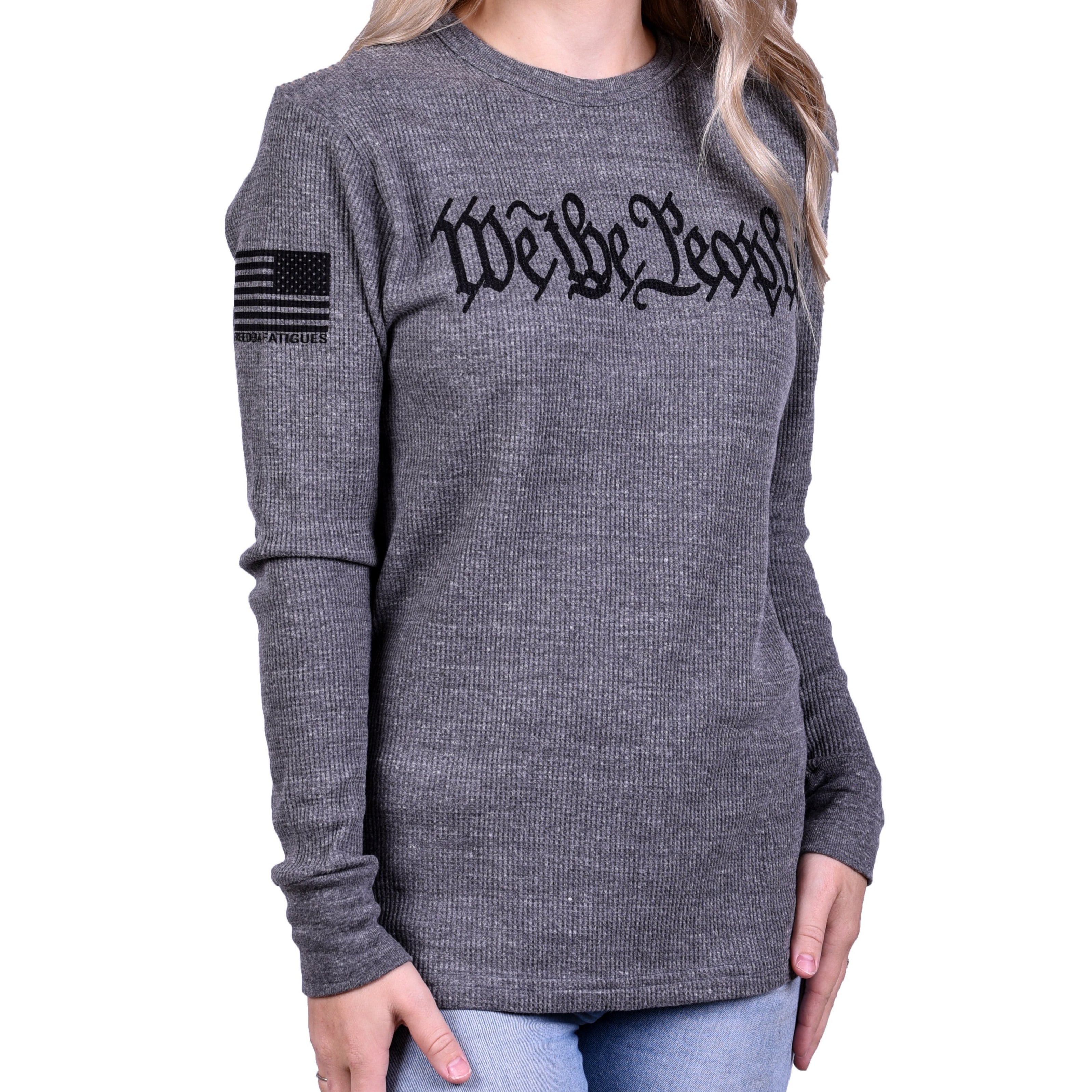 Women's "We the People" Long Sleeve Patriotic Thermal - Boyfriend Fit