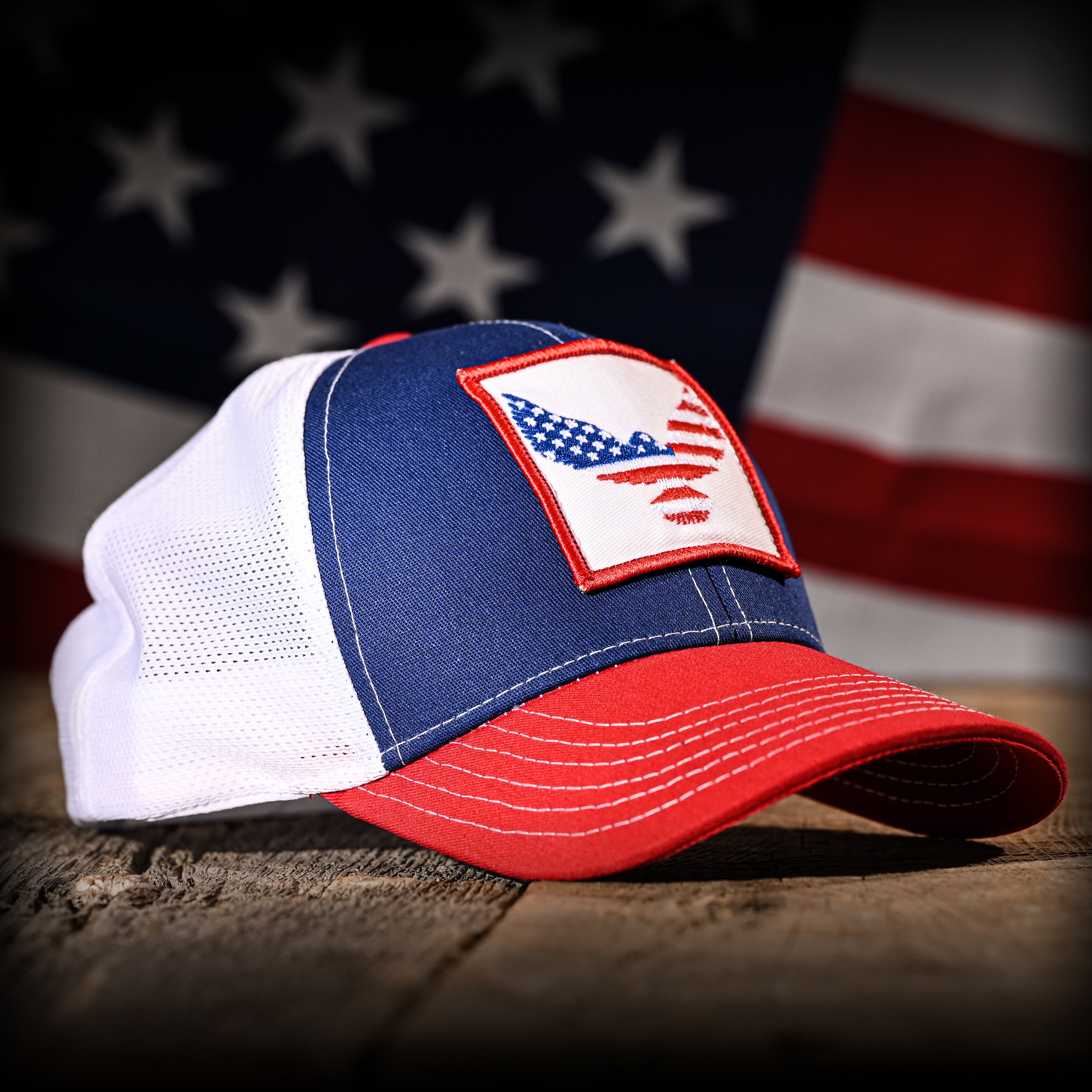 Freedom Eagle Red White & Blue Trucker Hat - 0