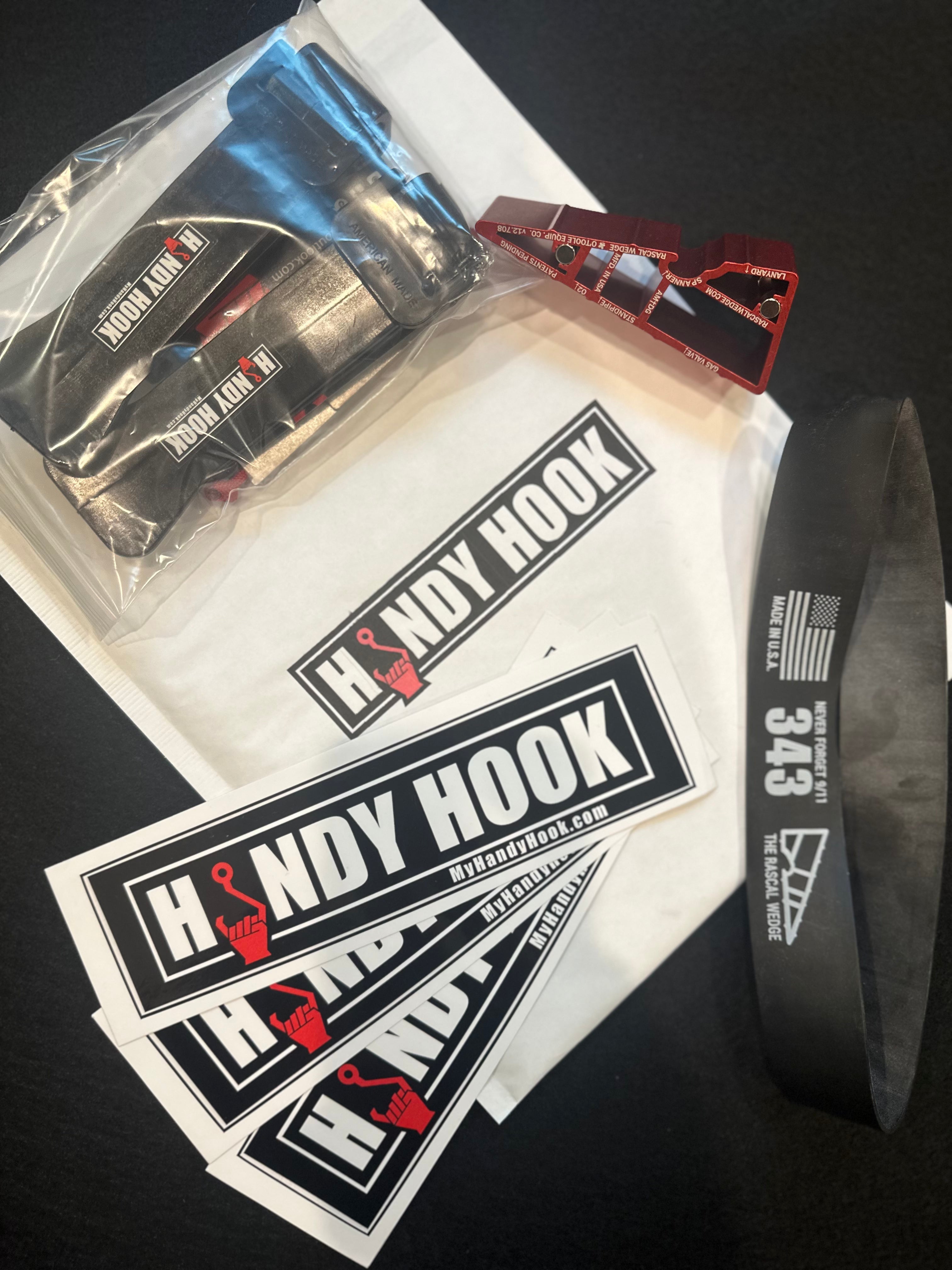 Handy Hook, Wedge, Helmet Strap and Decal Gift Set