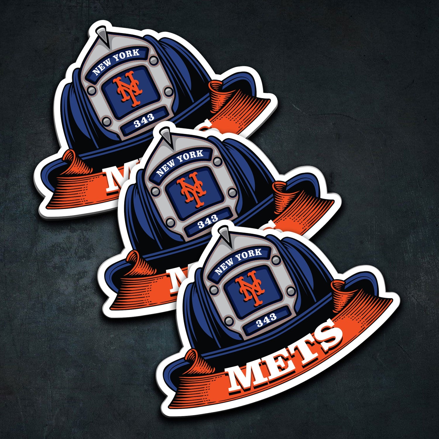 MLB (NL) Fire Helmet Stickers - 3 Pack