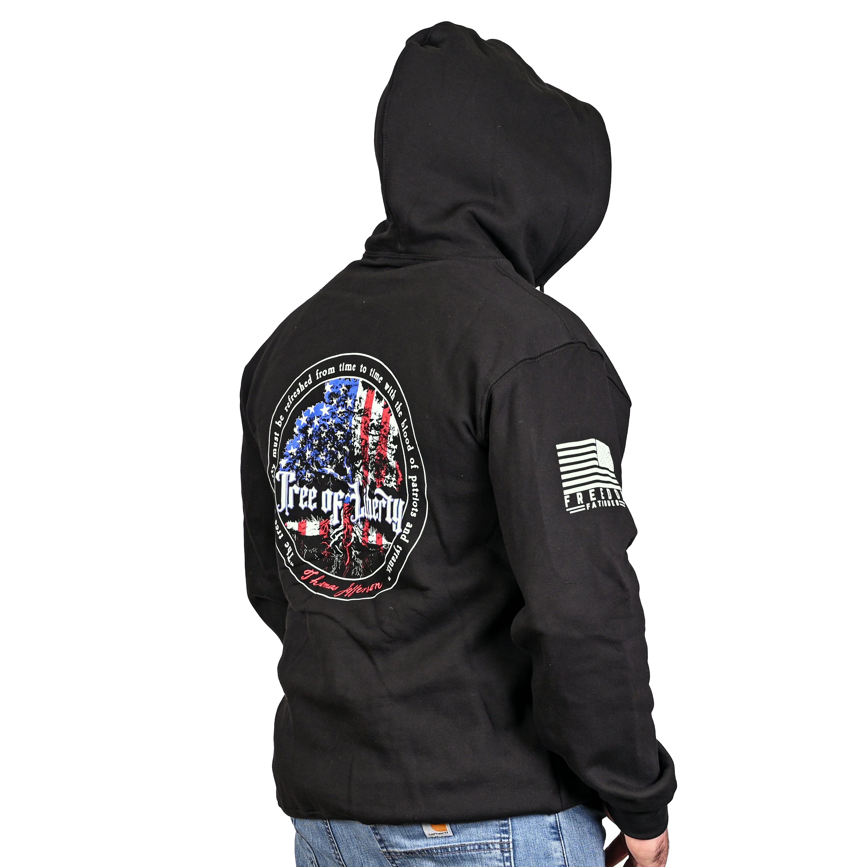 Men's Heavyweight Oversized Tree of Liberty Patriotic Hoodie - 0