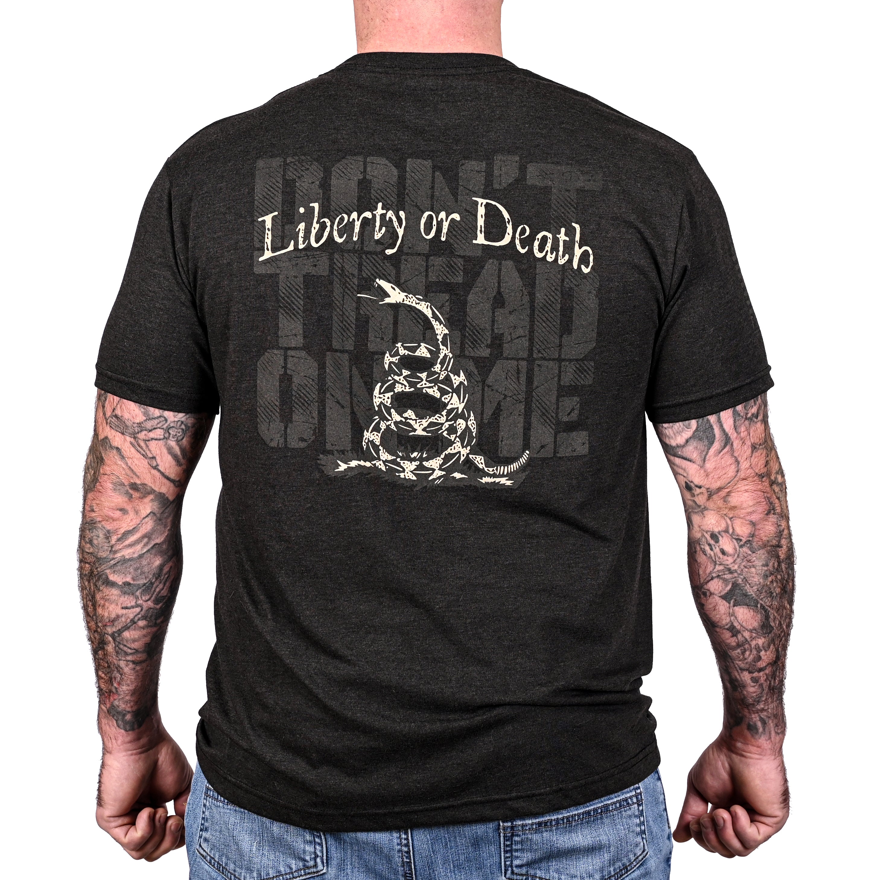 Men's Metallic Gold Liberty or Death Patriotic T-Shirt