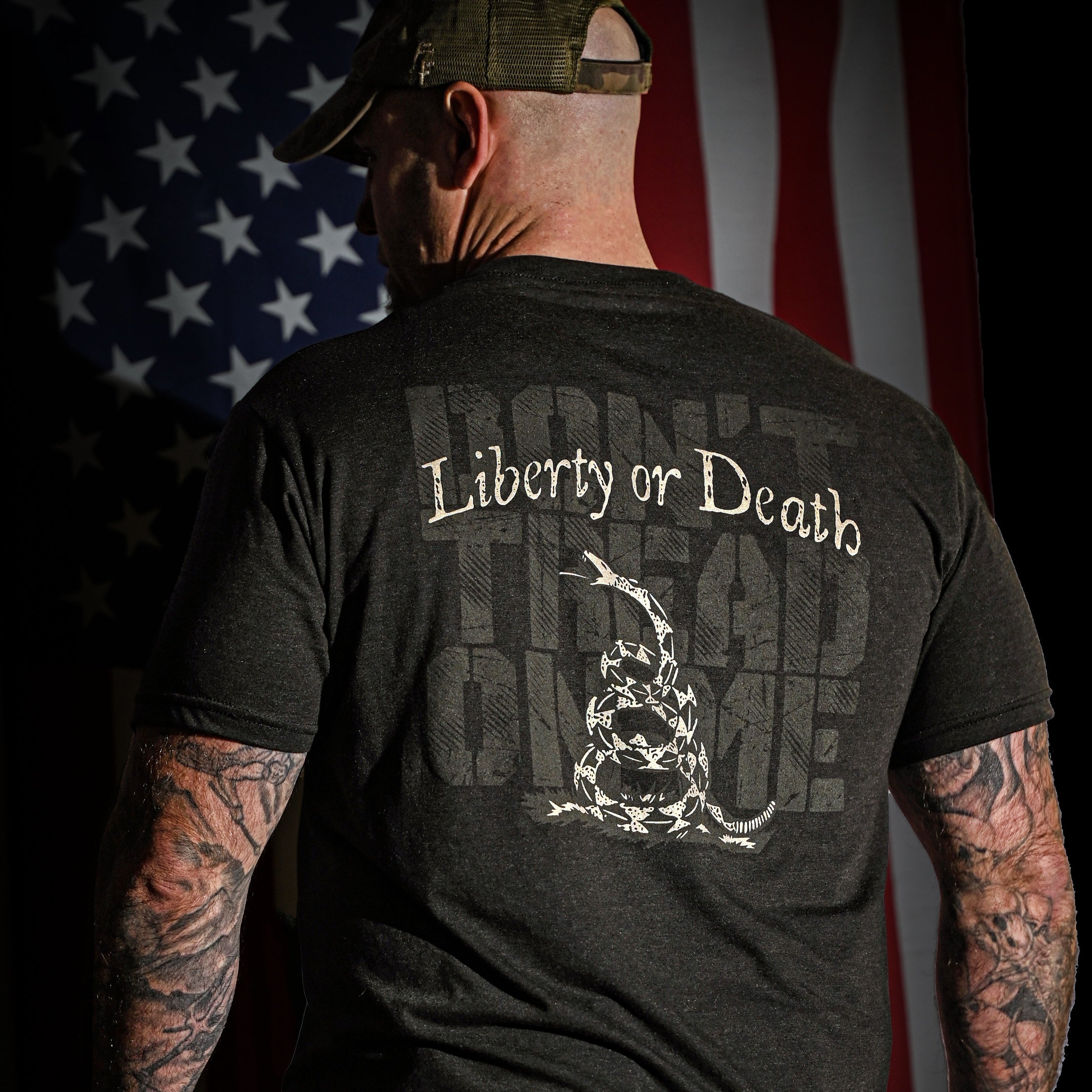 Men's Metallic Gold Liberty or Death Patriotic T-Shirt - 0