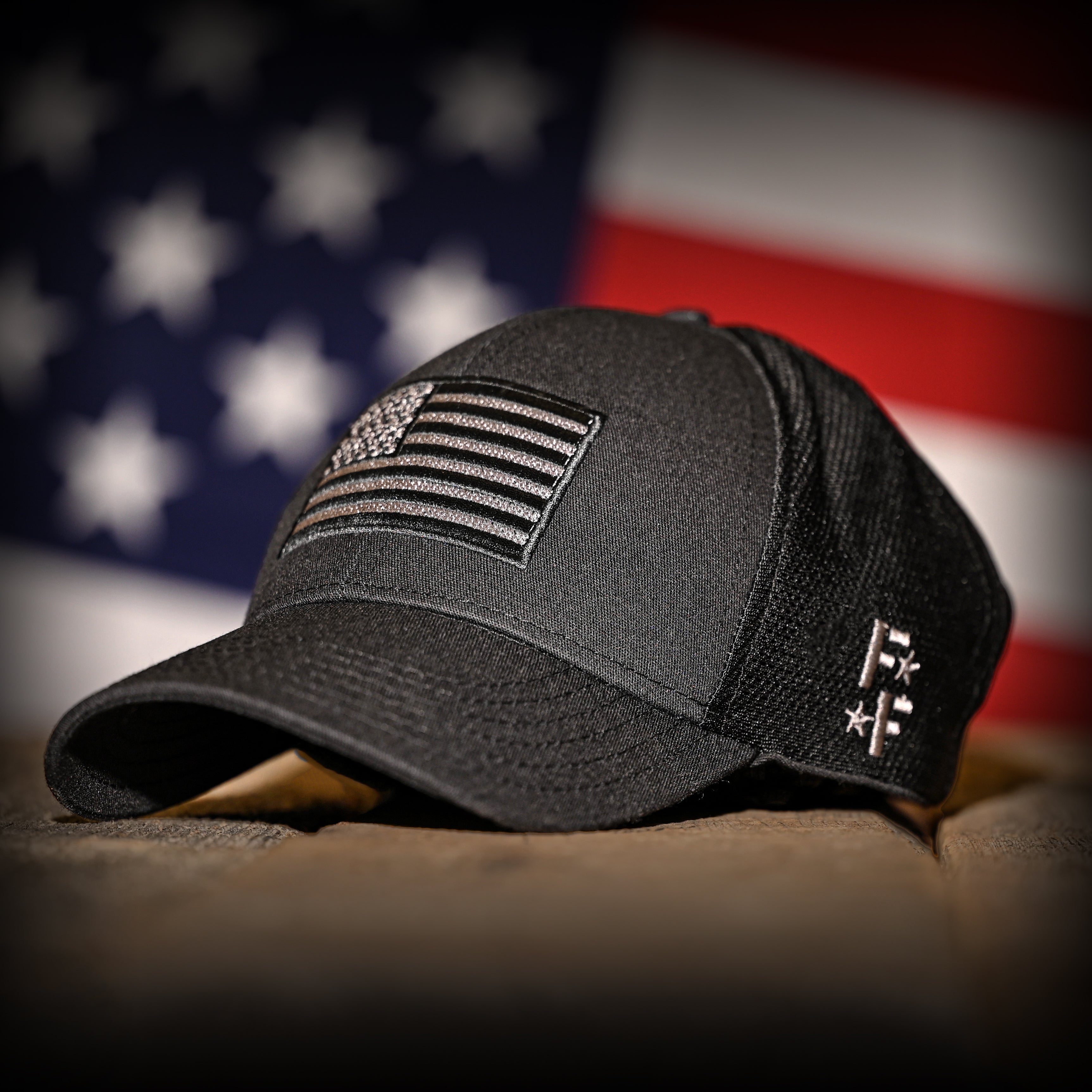 Midnight Black American Flag Ball Cap