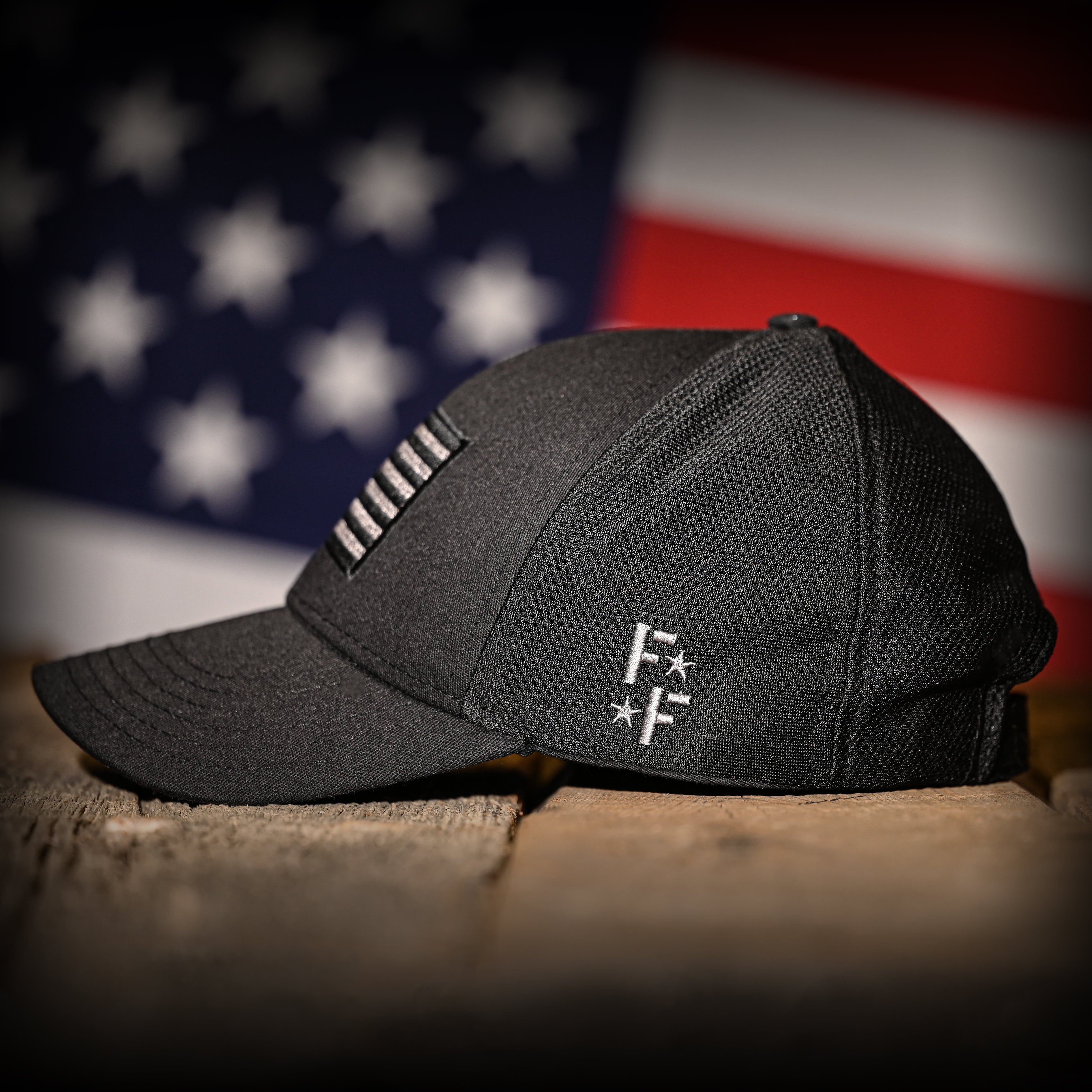 Midnight Black American Flag Ball Cap - 0