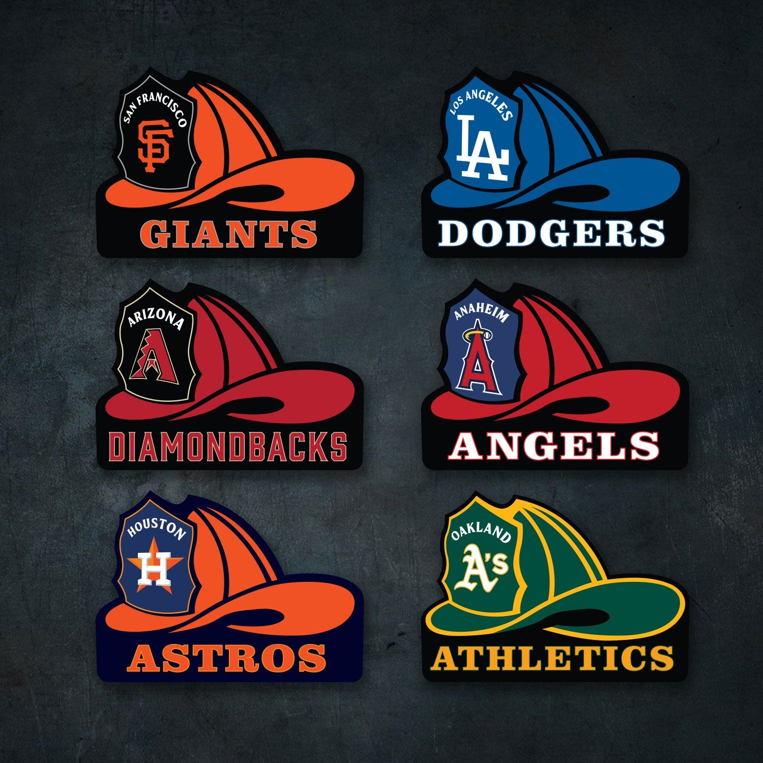 MLB Firefighter Helmet (LIMITED EDITION) Stickers - 3 Pack