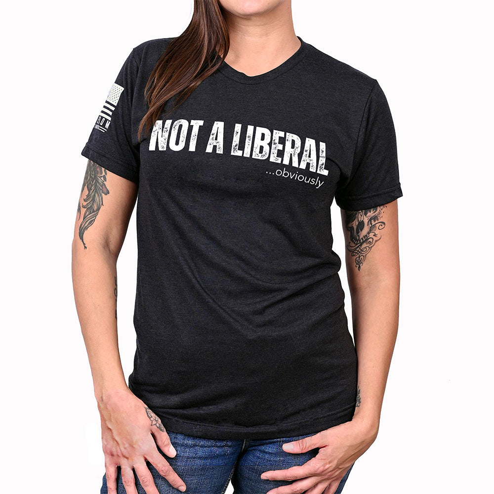 Women's Not A Liberal (Obviously) Patriotic Boyfriend Fit Tshirt - 0