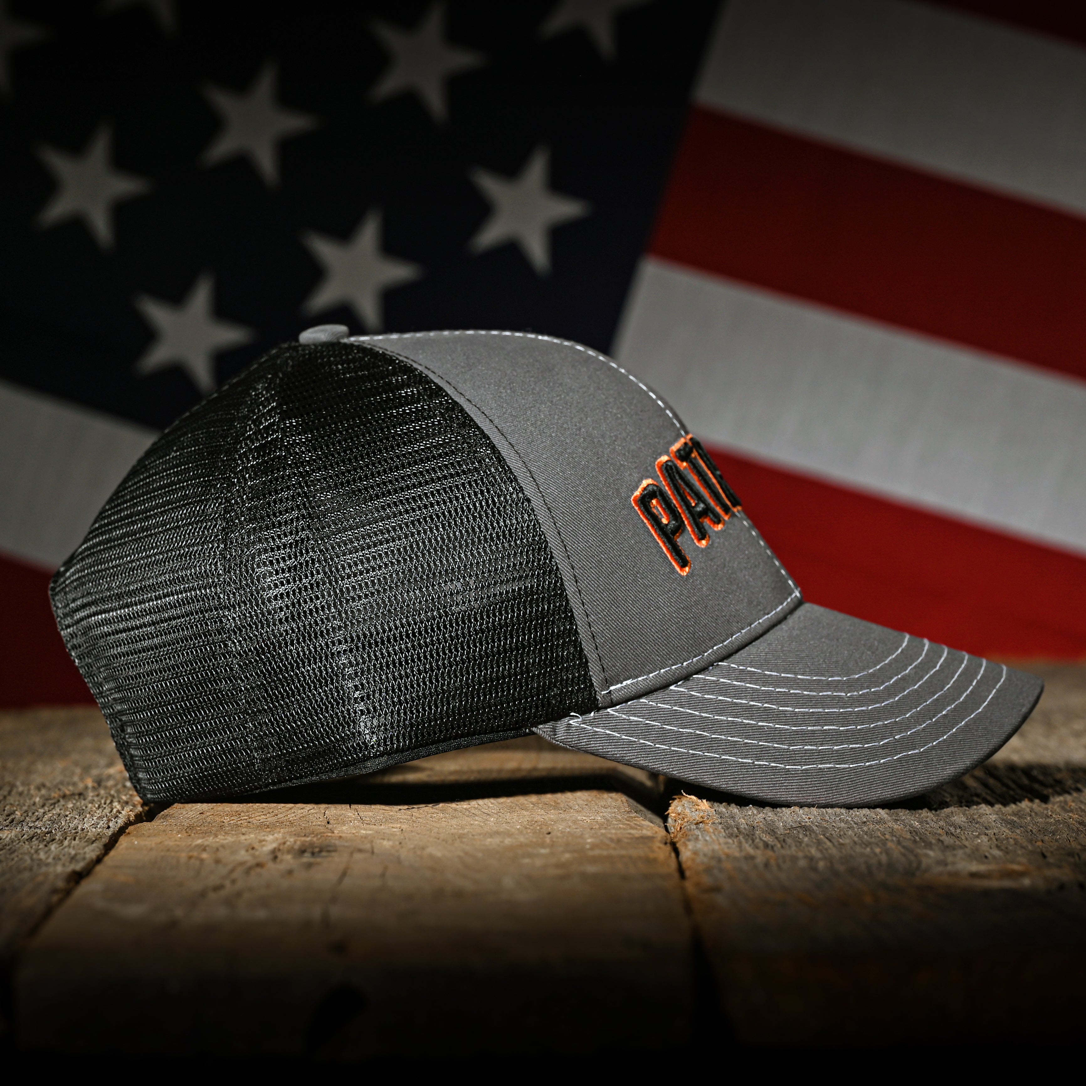 Charcoal & Black "Patriot" Trucker Hat - 0