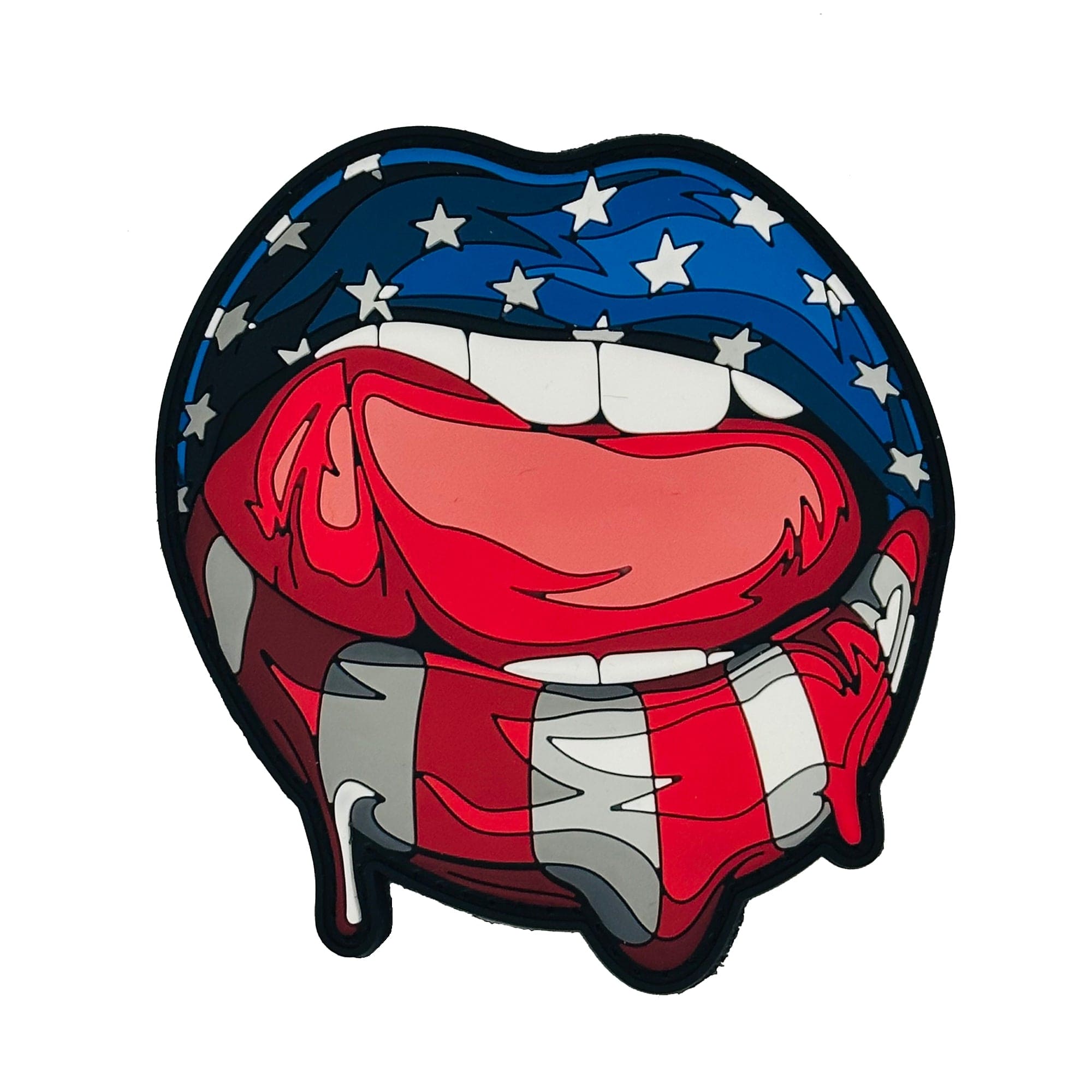 American Flag Lips - 3" PVC Patch - 0