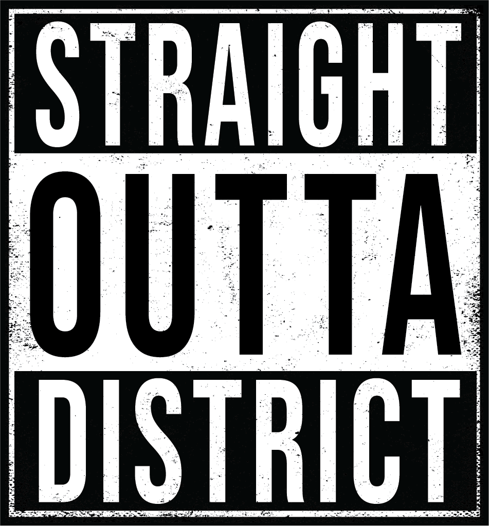 Outta District Sticker