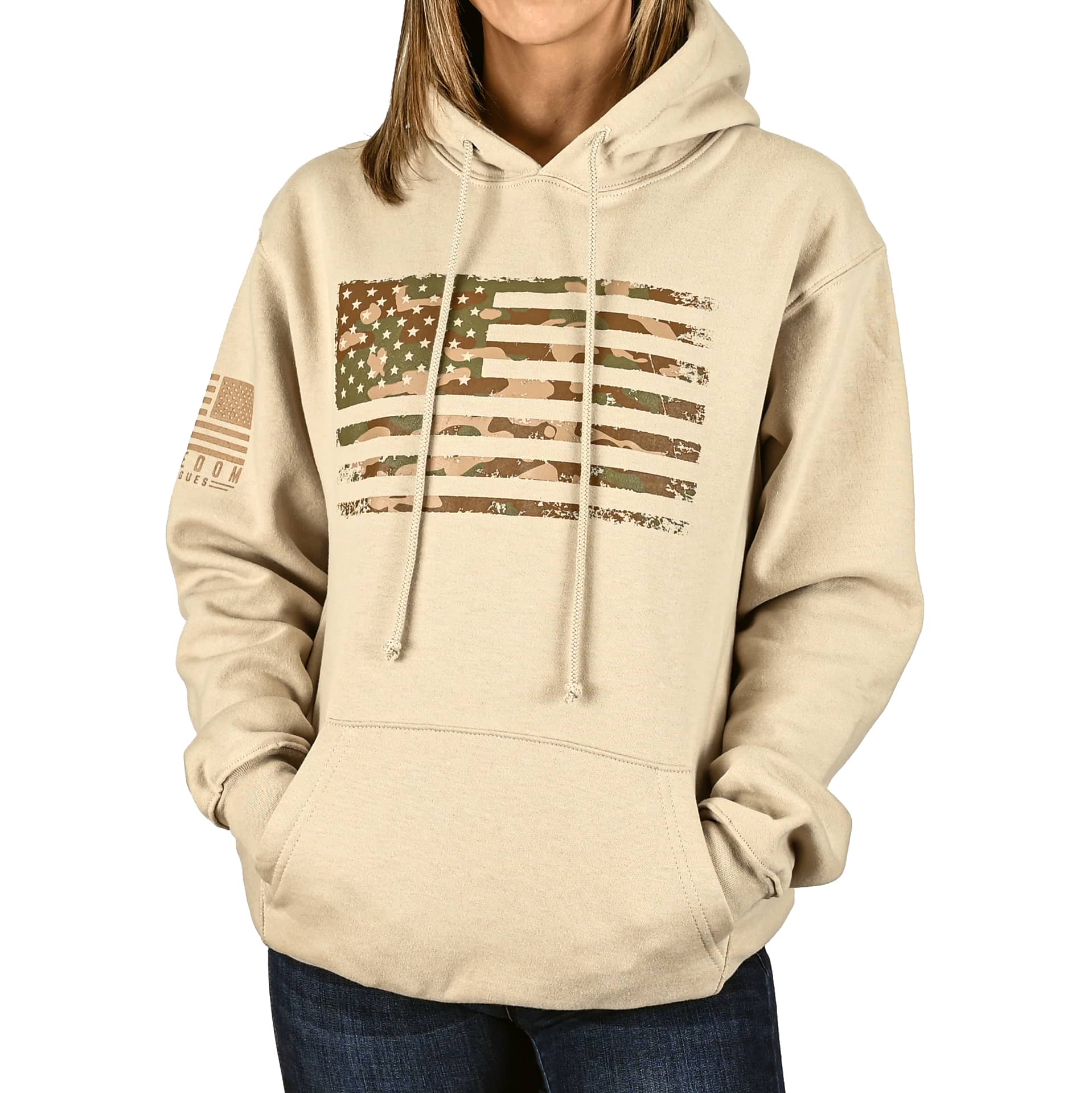 Women's Heavyweight Oversized Arid Camo Flag Hoodie