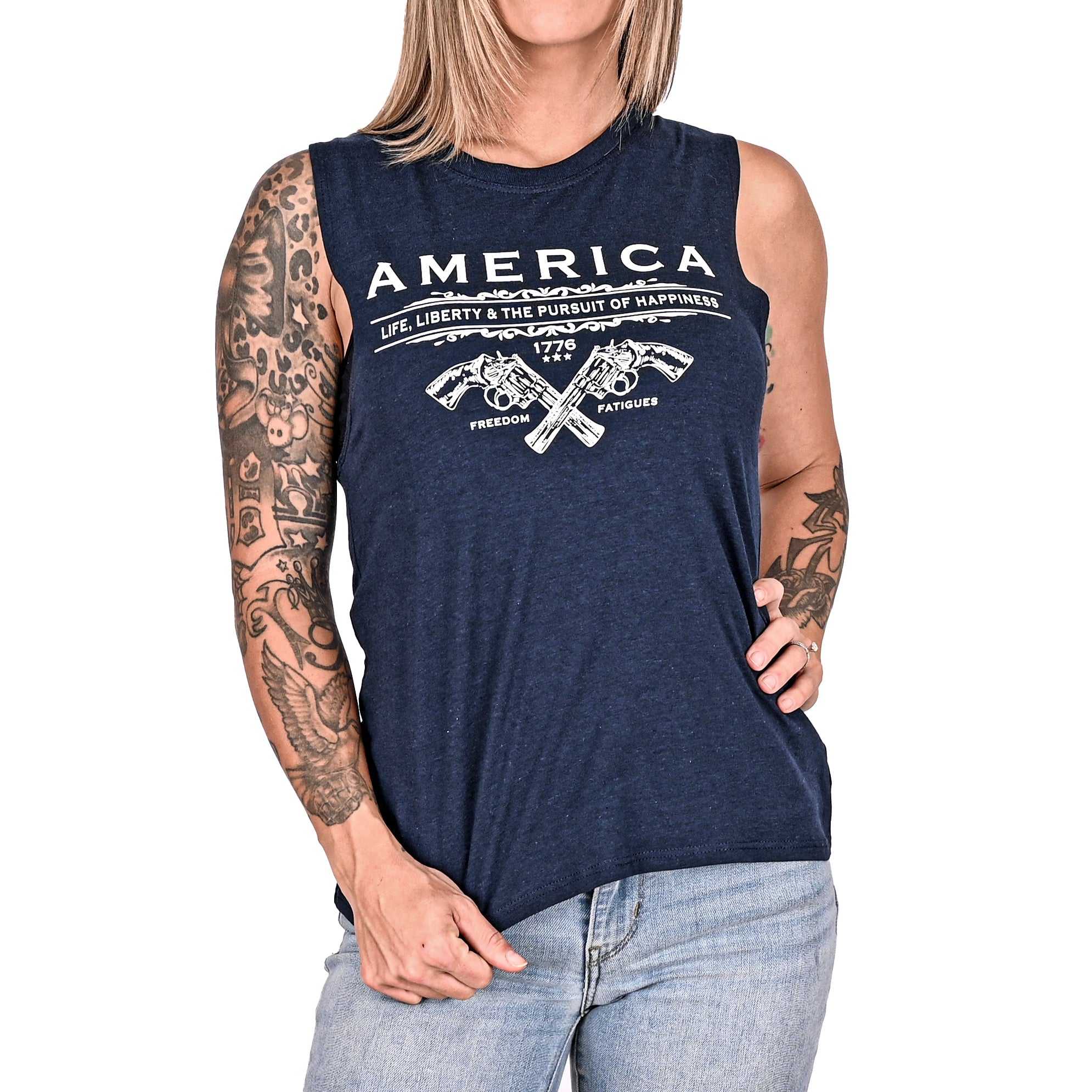 Women's Unalienable Rights Muscle Tank - Midnight Navy - 0