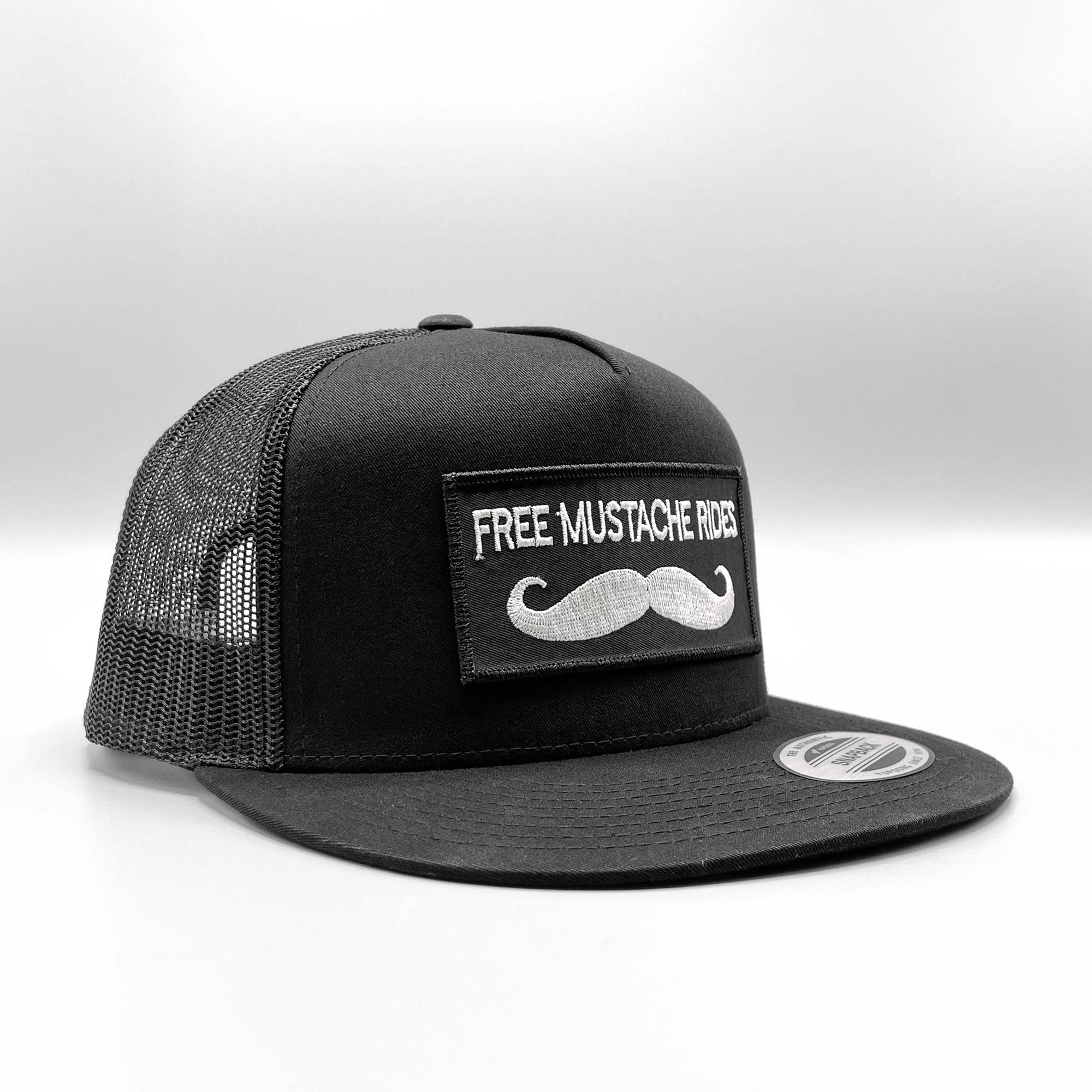 Free Mustache Rides Funny, Retro Trucker