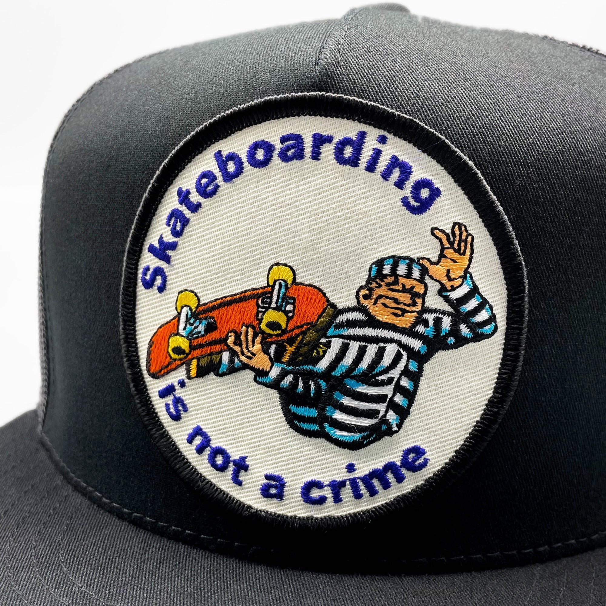 Skateboarding is not a Crime Retro Trucker - 0