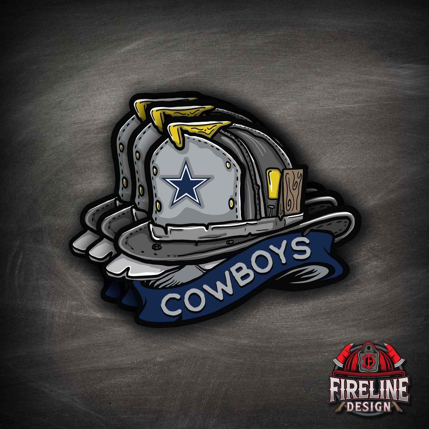 NFL Fire Helmet Sticker - 3 PACK