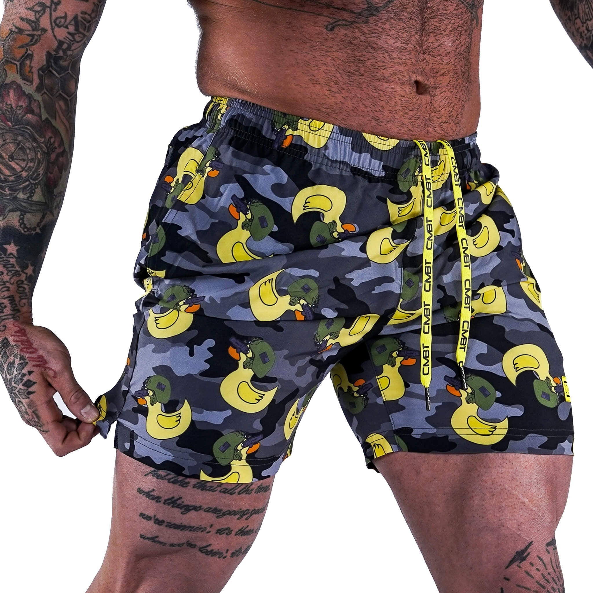 MEN'S PERFORMANCE TRAINING SHORTS V3 | TACTIDUCK BLACK BDU CAMO