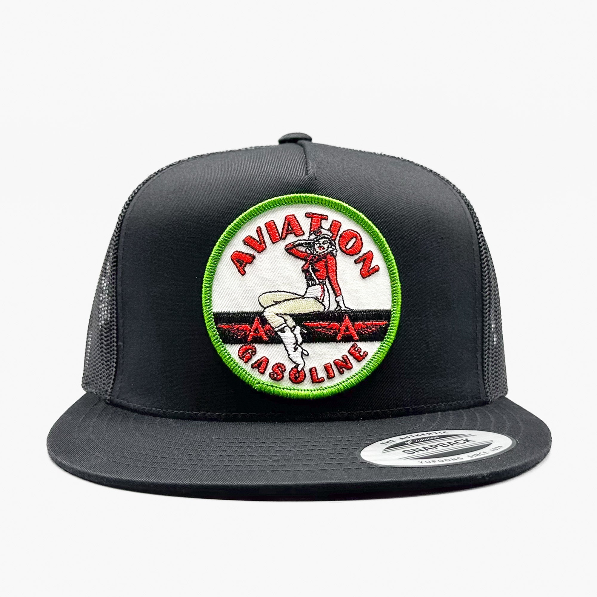 Aviation Gasoline Pinup Logo Trucker Hat