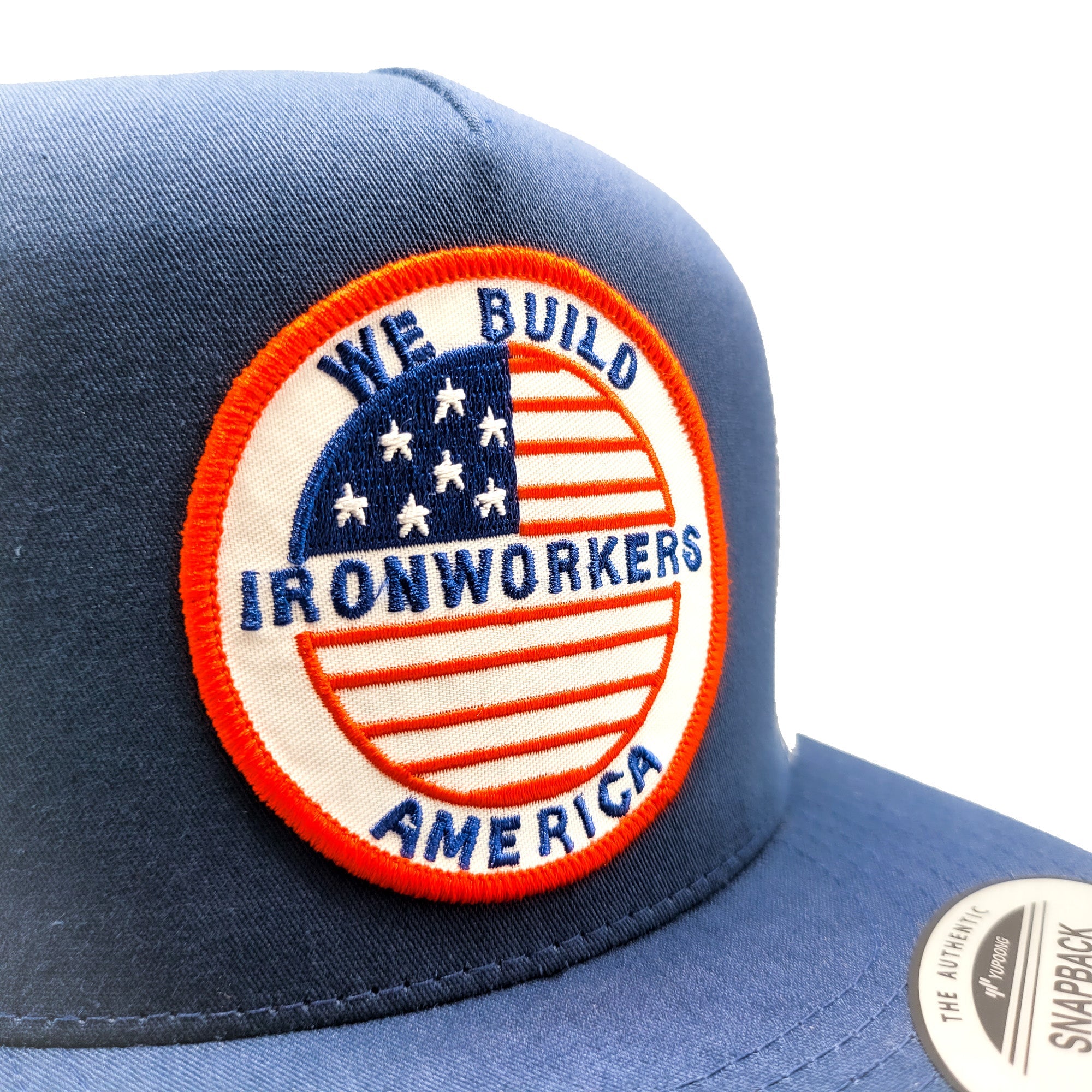 USA Ironworkers "We Build America" Union Welder Navy Trucker Hat - 0