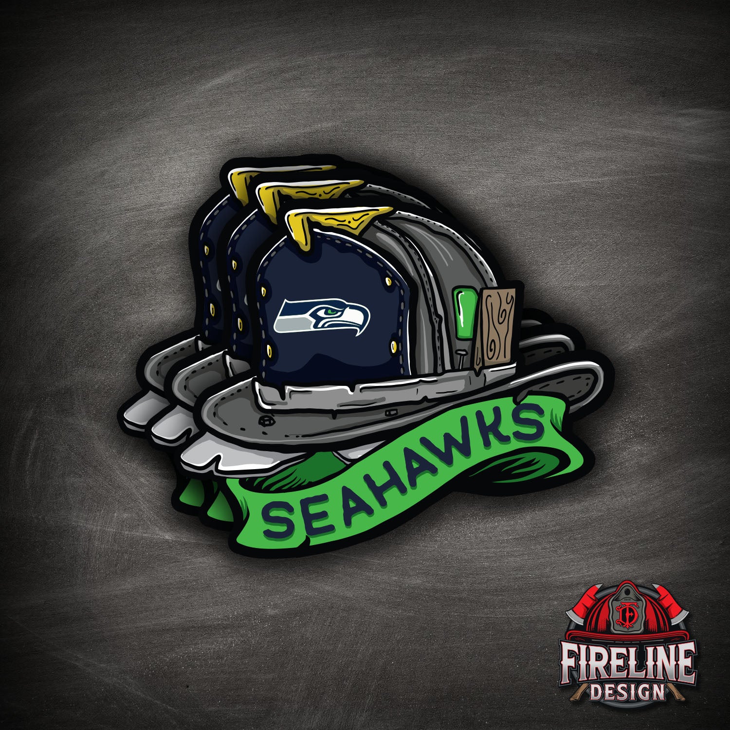 NFL Fire Helmet Sticker - 3 PACK