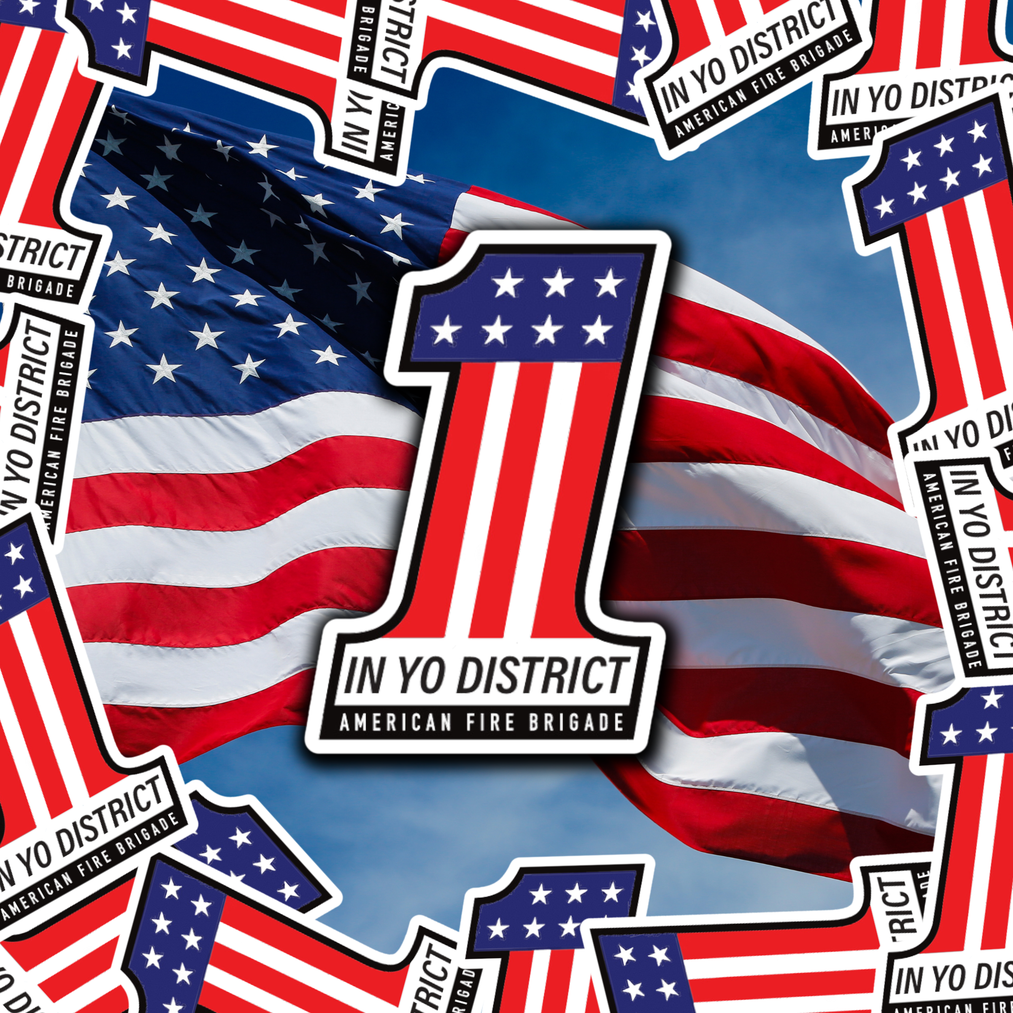 Yo District America Sticker